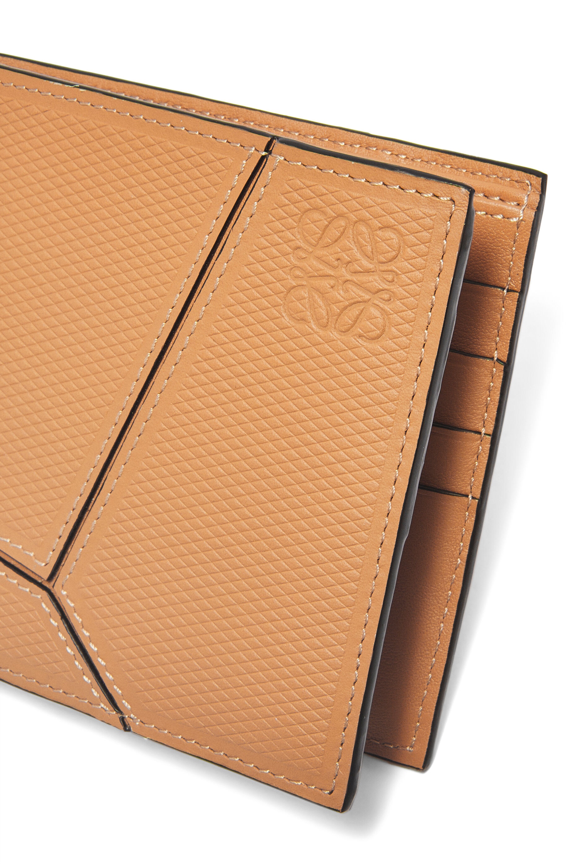 Puzzle bifold wallet in diamond calfskin - 5