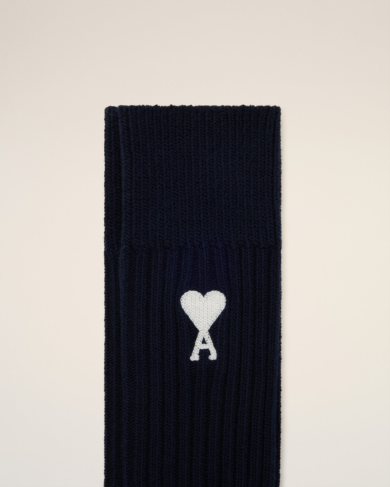 NAVY BLENDED COTTON AMI DE COEUR SOCKS 3