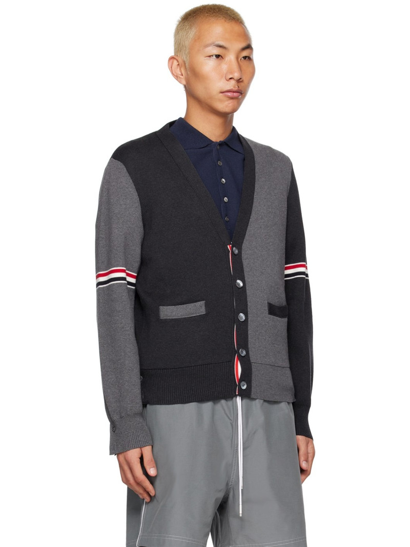Gray Colorblocked Cardigan 2