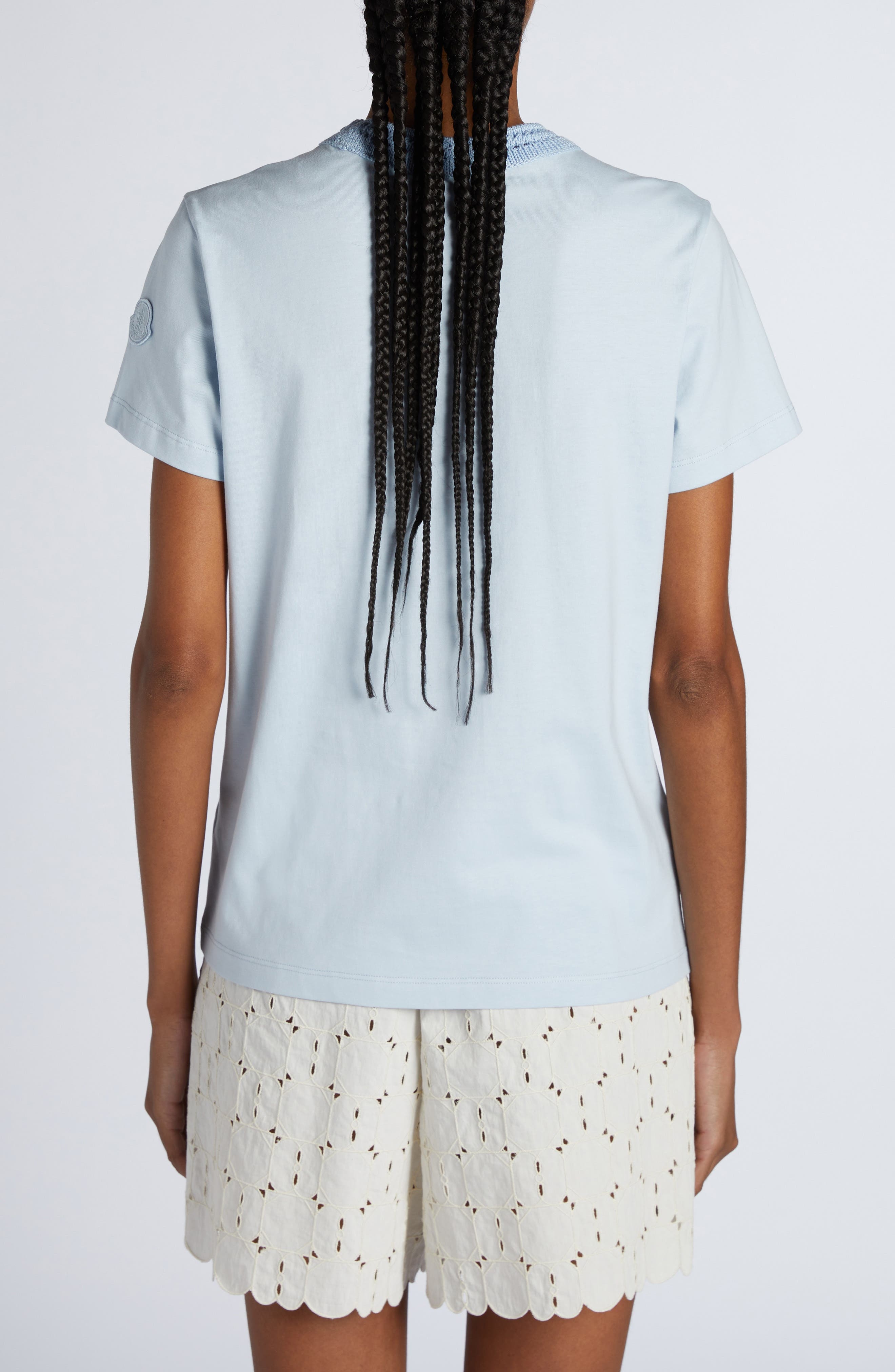 Moncler Crewneck T-Shirt in Light Blue at Nordstrom - 3