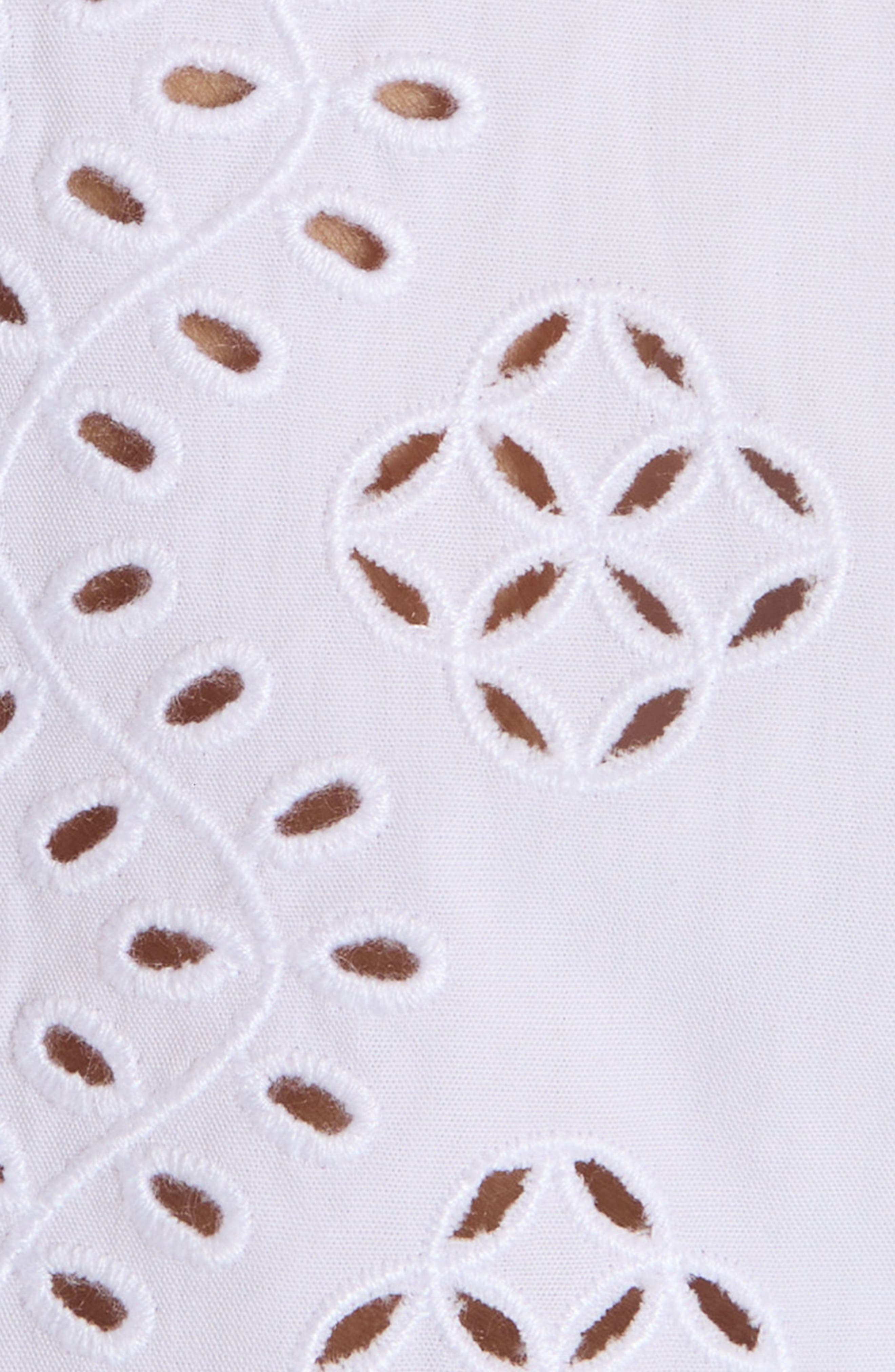 Valentino Garavani Eyelet Embroidered Button-Up Shirt in White/Black at Nordstrom - 6