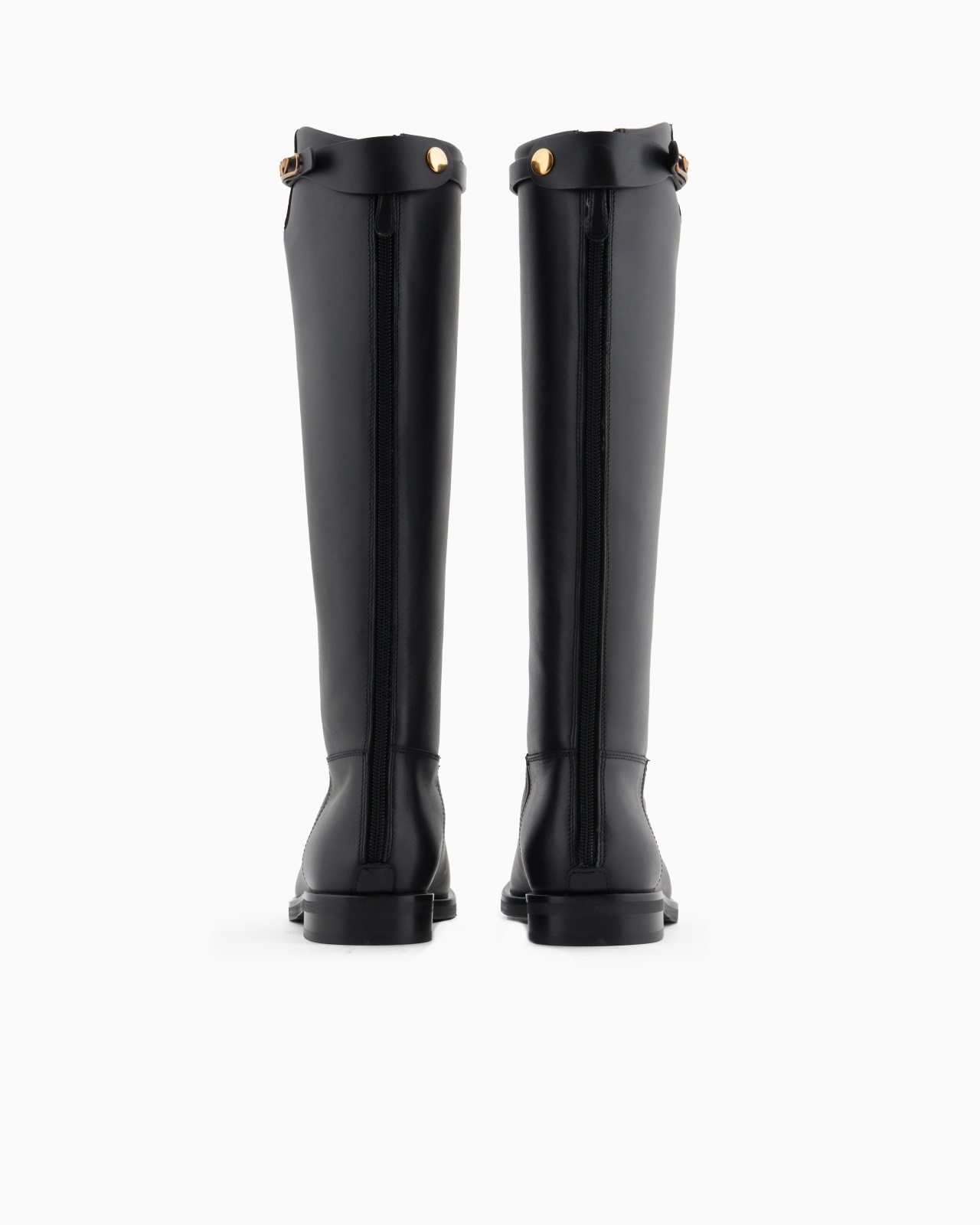 LEATHER BOOTS WITH STRAP AND EAGLE PLATE - 3