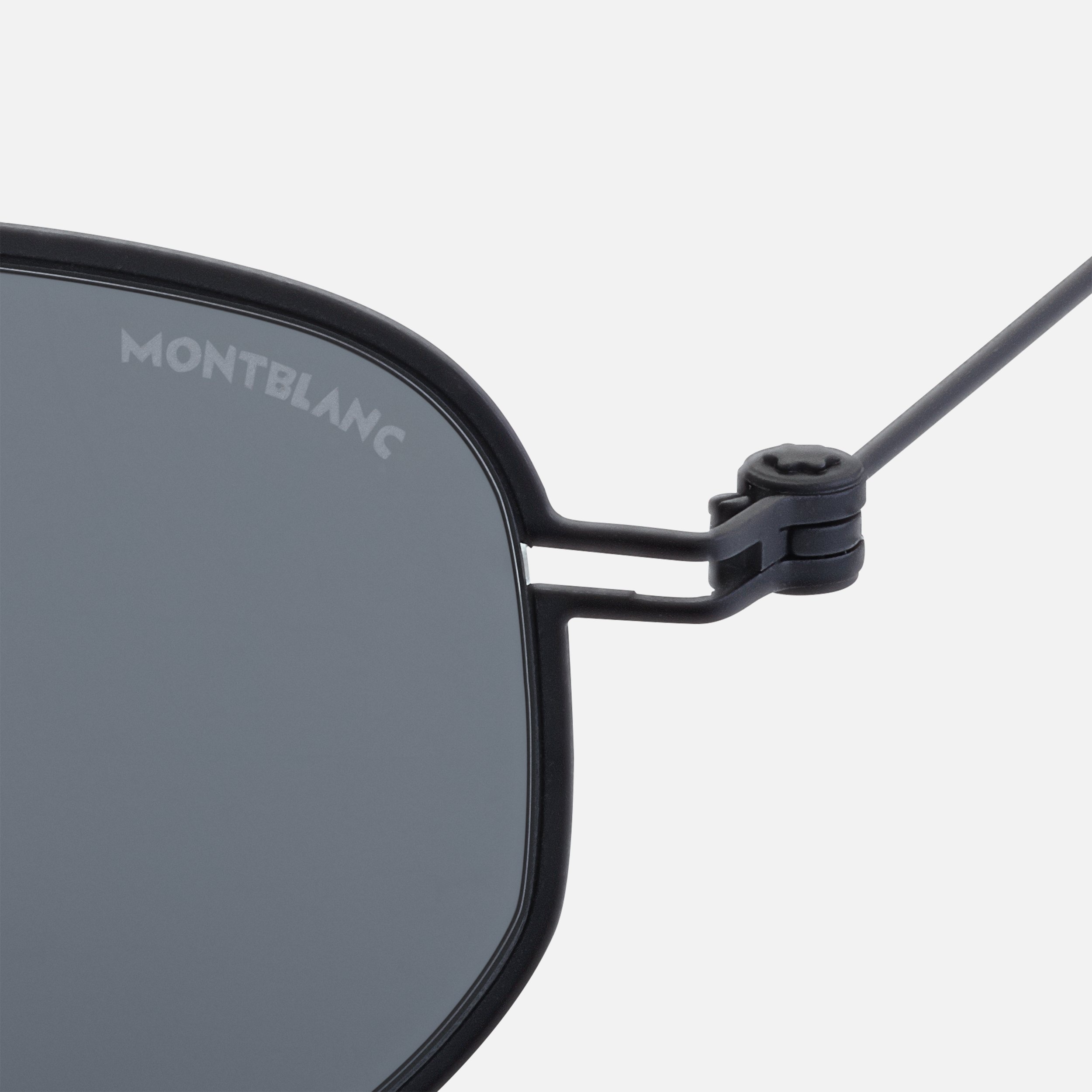 Round Black Metal Frame Sunglasses - 2