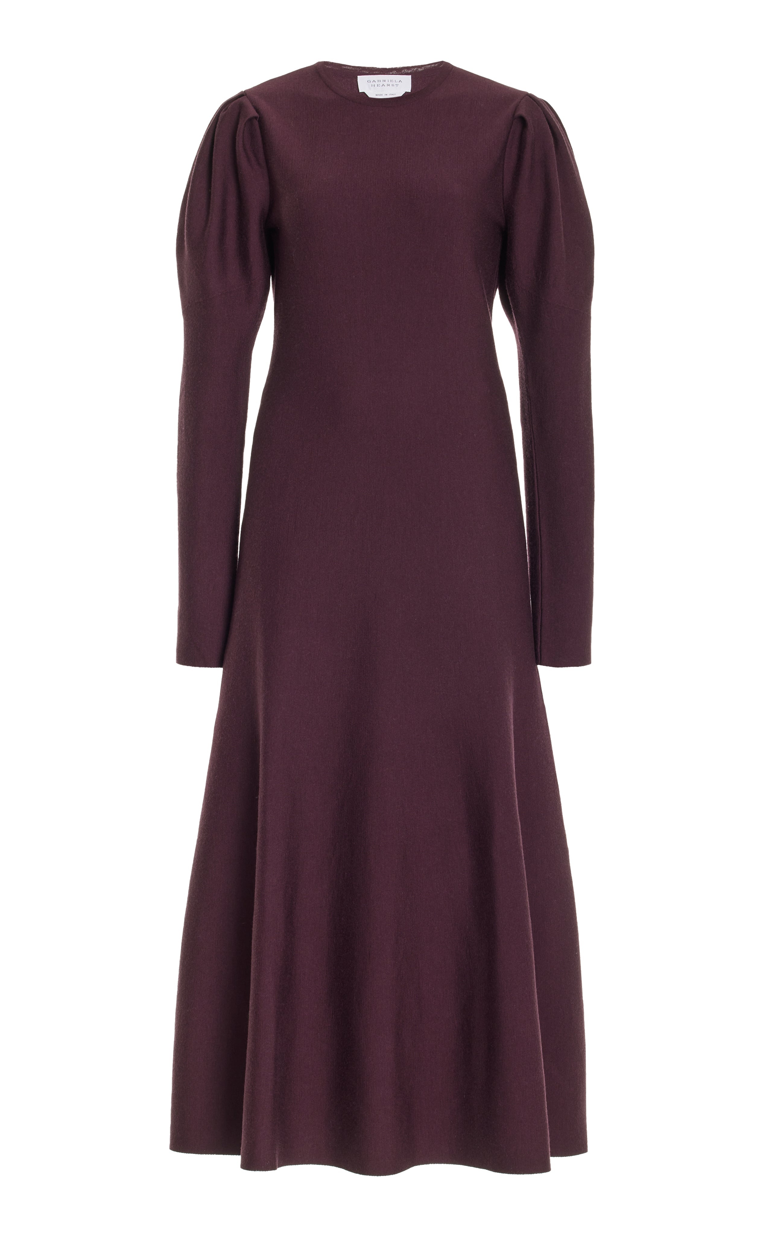 Hannah Dress in Deep Bordeaux Cashmere Wool - 1