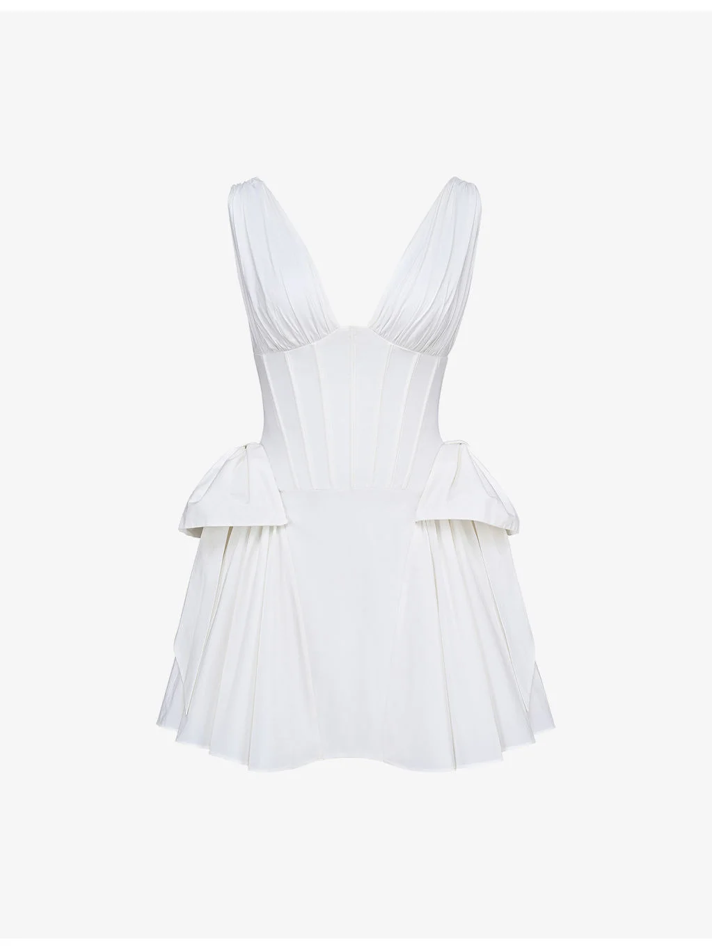 Amalia Corset-Bodice Stretch-Cotton Mini Dress - 1