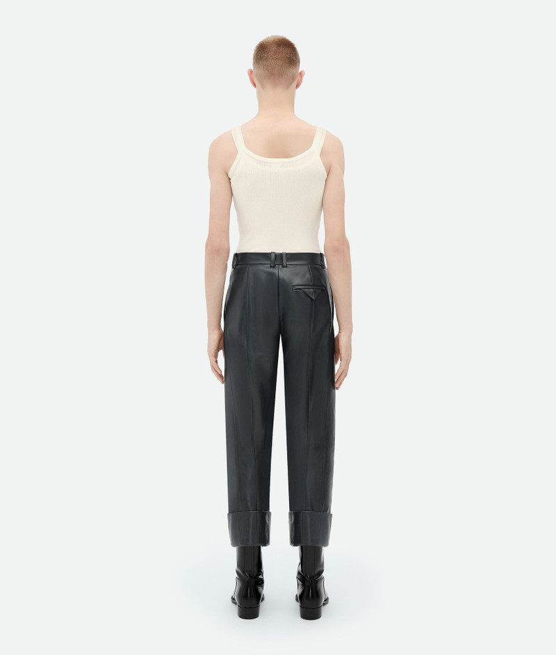 Lapelled Leather Trousers 3
