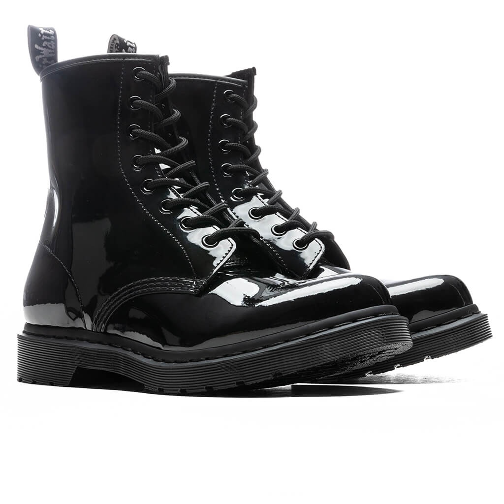 DR. MARTENS WOMEN'S 1460 PATENT LAMPER - MONO BLACK - 2
