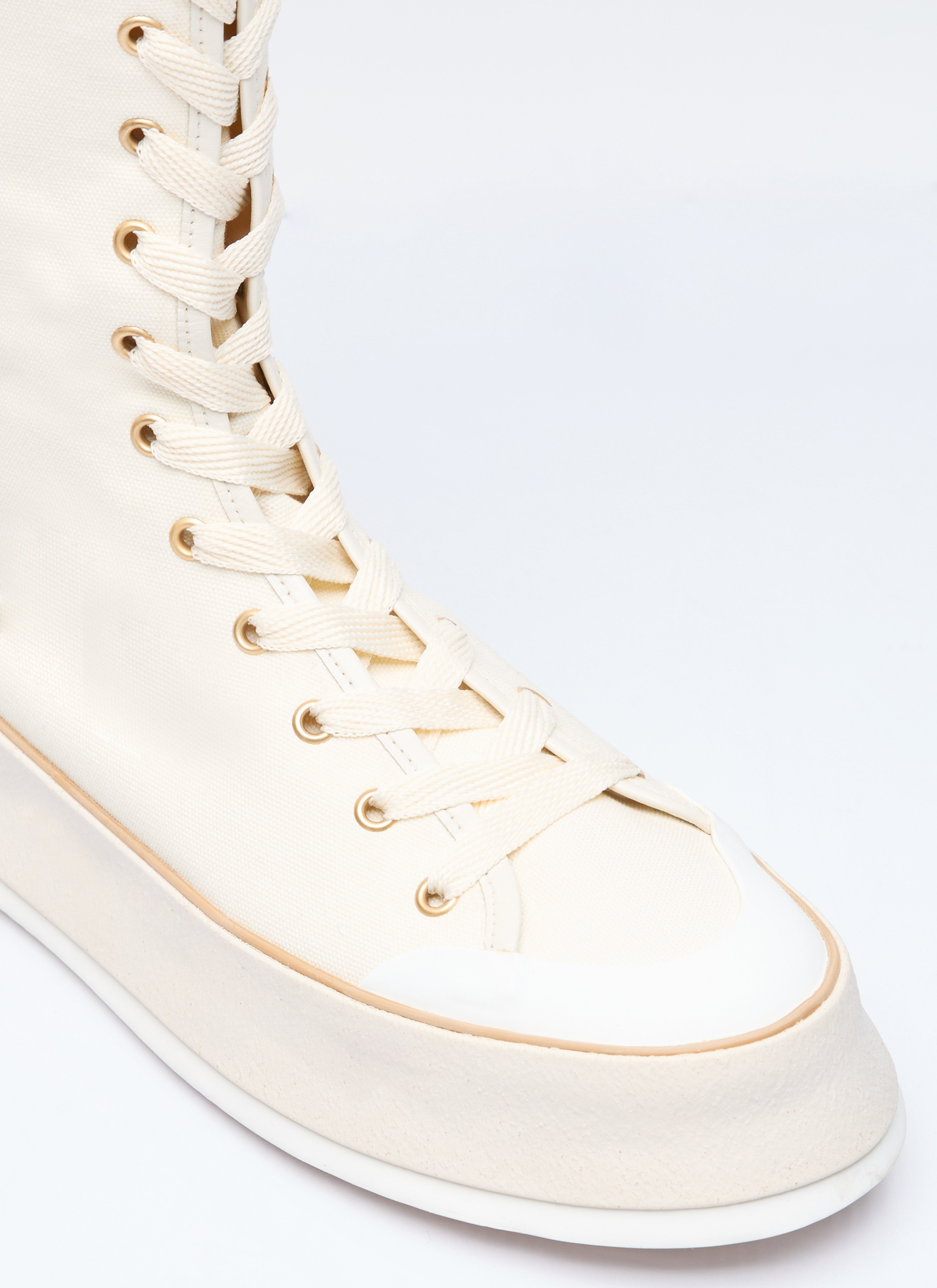 Max Mara Women Canvas Lace-Up Boots - 2