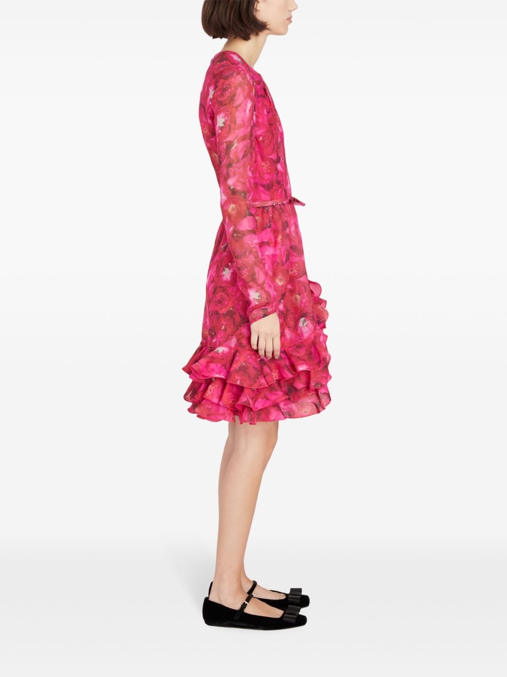 Rose Mania-print silk-georgette dress - 3