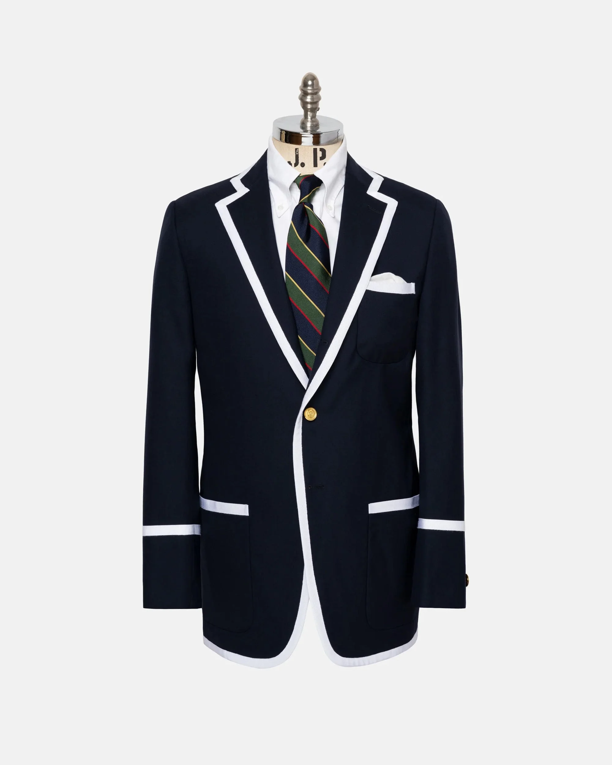 MADE-IN-USA NAVY TIPPED CLUB BLAZER - 1