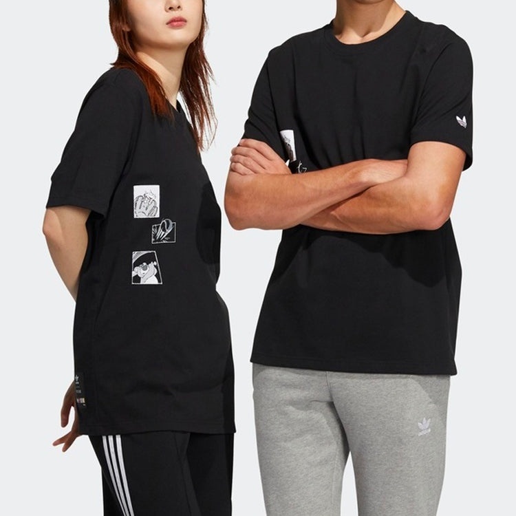 adidas originals x PIXAR Crossover Casual Pattern Printing Short Sleeve Couple Style Black HD9087 - 5