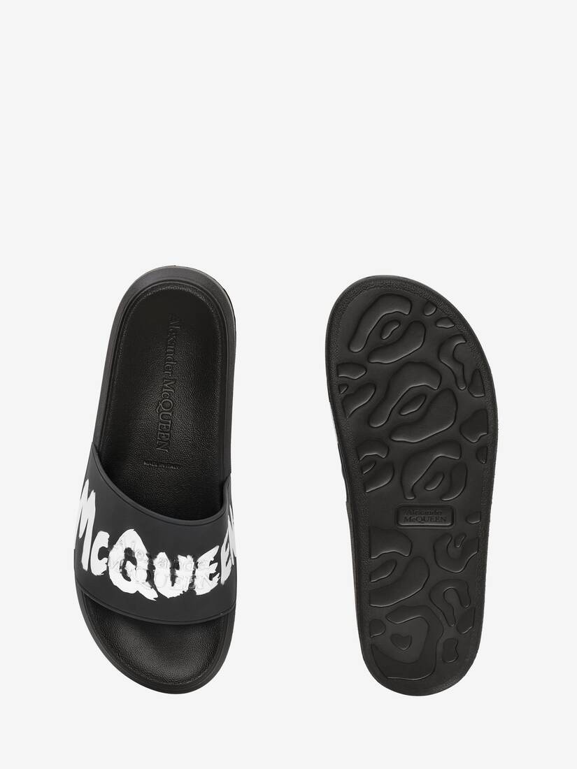 Mcqueen Graffiti Rubber Pool Slide in Black/white - 4