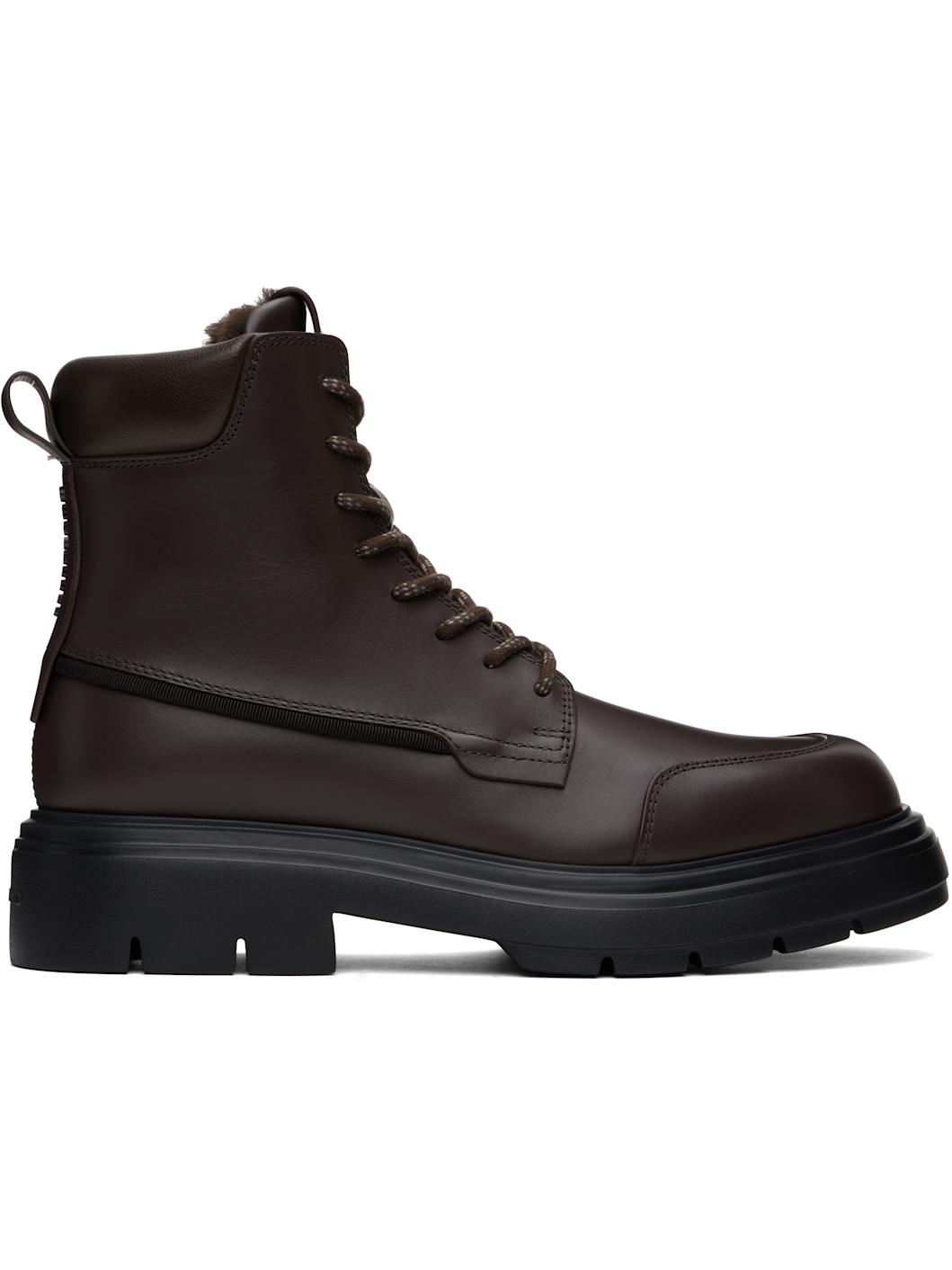 Brown Maxi-Tongue Combat Boots - 1