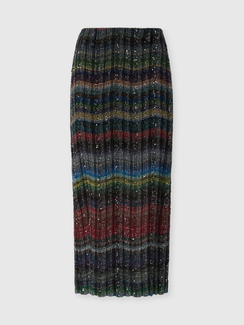 Long pencil skirt with wave pattern 1