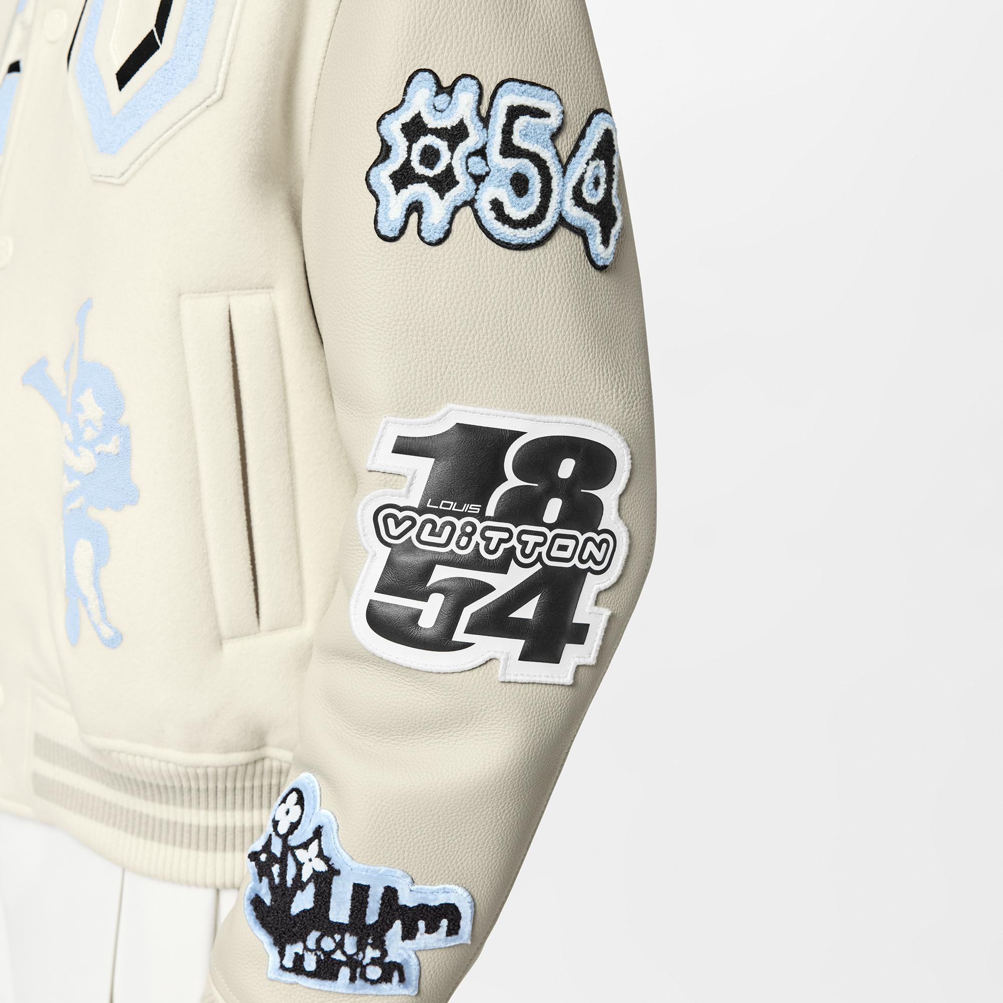 Multi-Patches Mixed Leather Varsity Blouson - 5