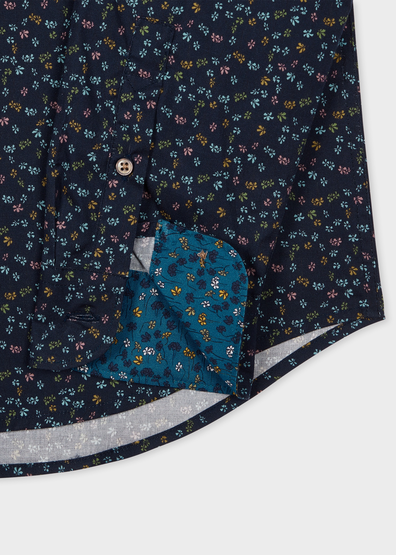 Tailored-Fit Navy 'Oxalis Floral' Print Shirt - 2