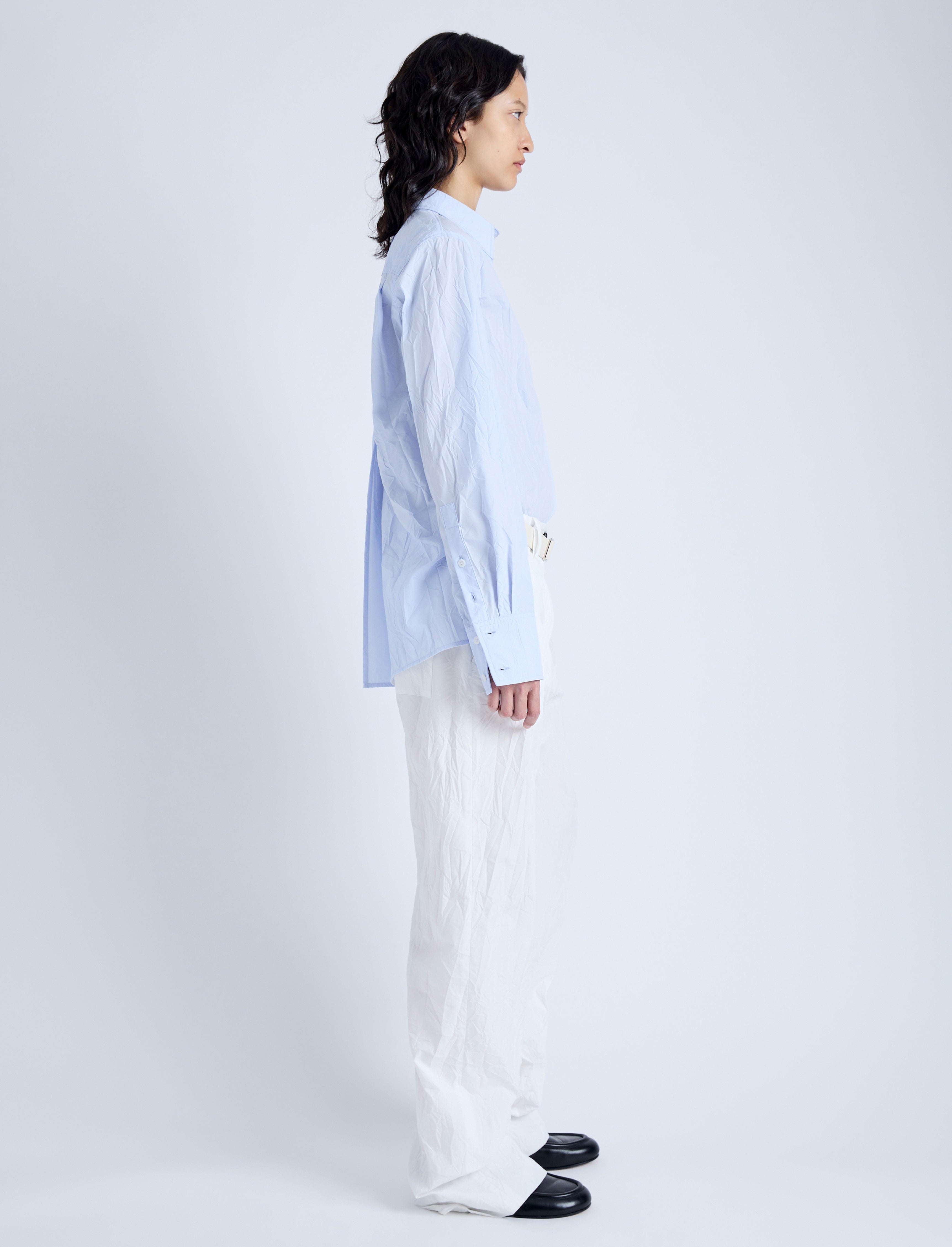 Allen Shirt in Crinkled Cotton Gabardine - 4