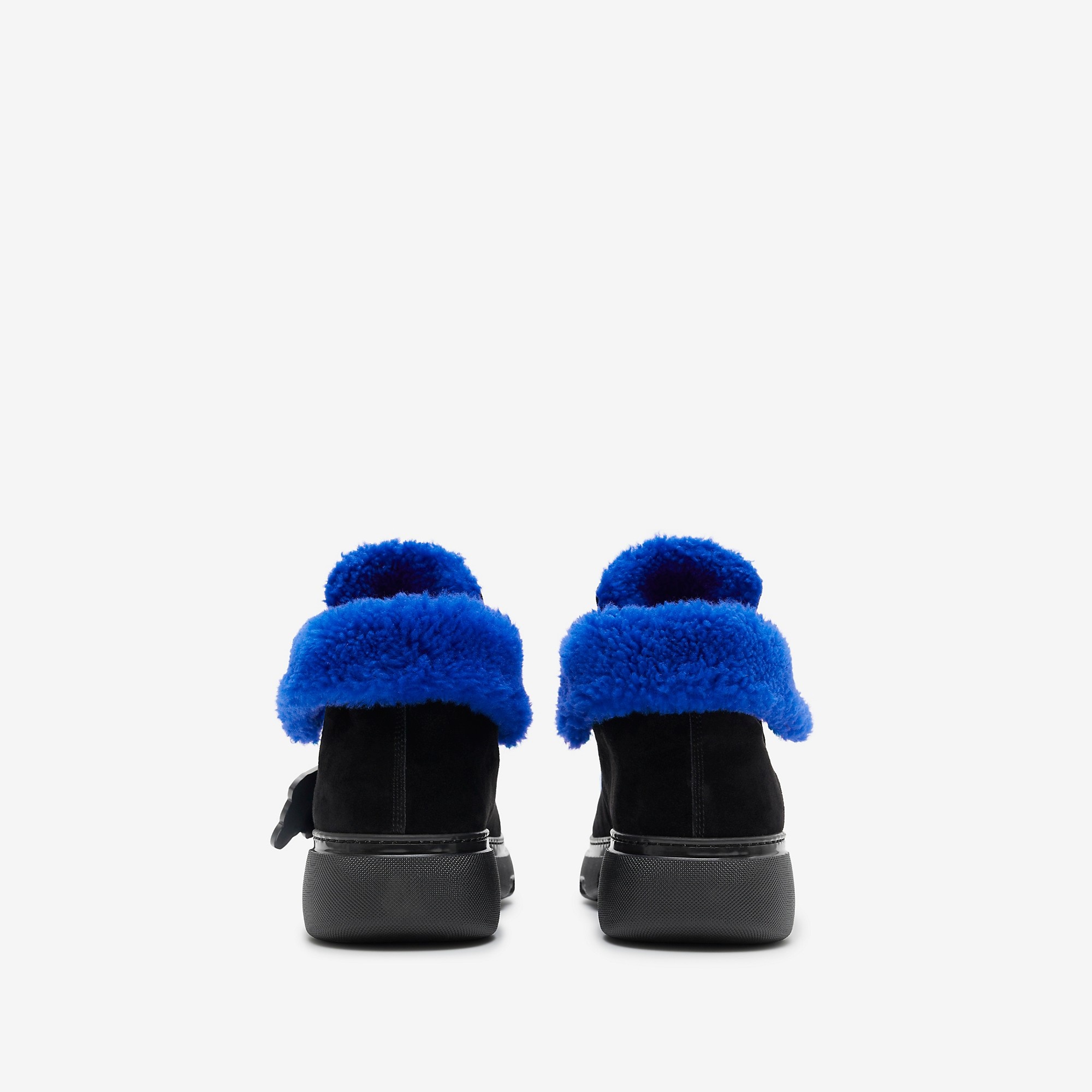Suede and Shearling Creeper Boots - 3
