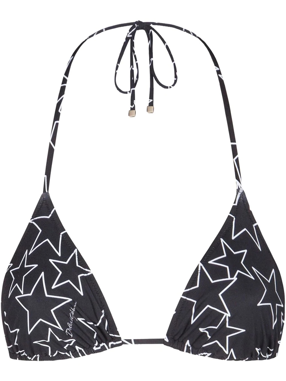 star print triangle bikini top - 1