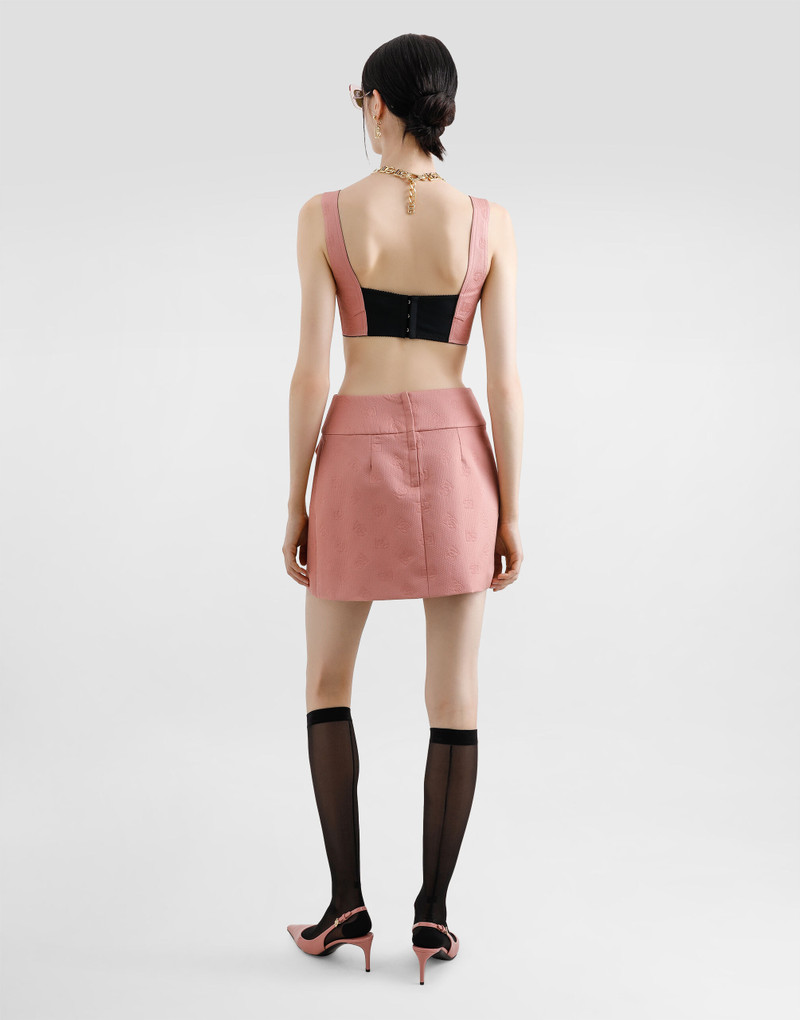 Quilted jacquard bralette top with DG logo 3