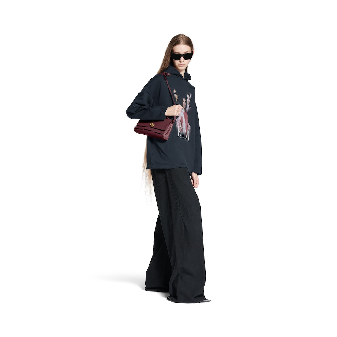 Women's Bel Air Small Clutch On Strap  in Burgundy - 8