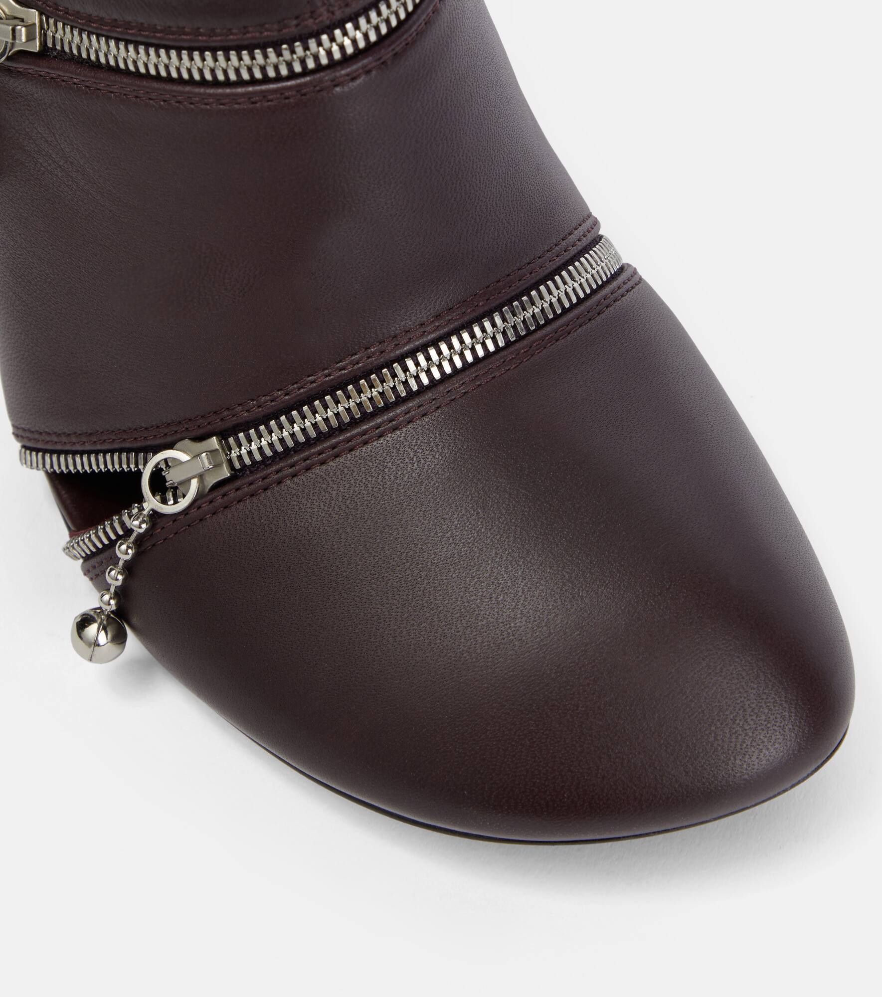 Peep leather ankle boots - 6