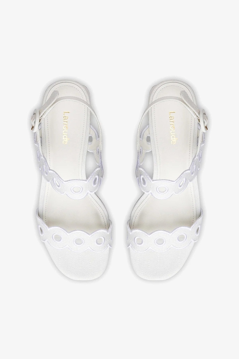 Florence Broderie Sandal In White Raffia 7