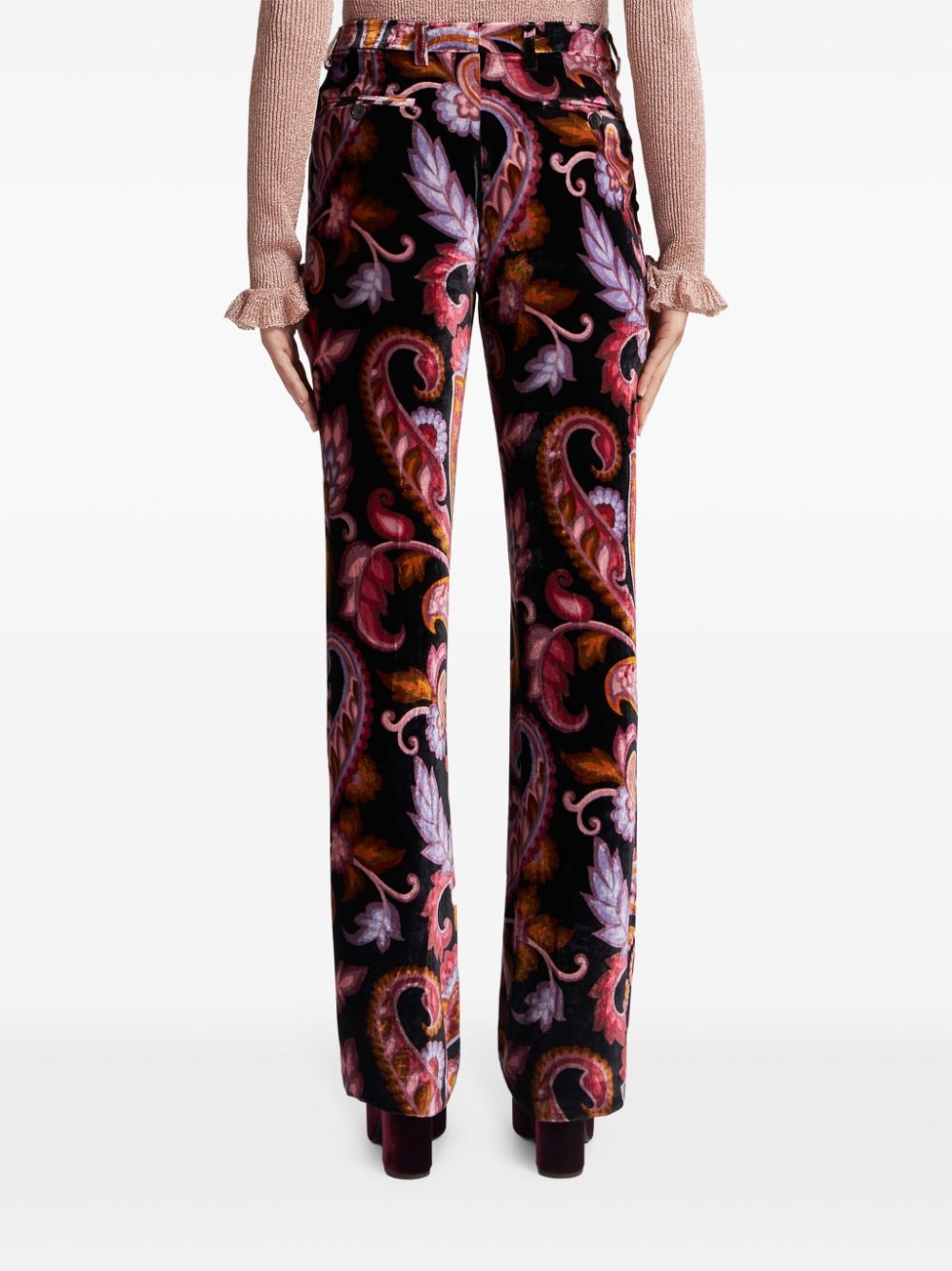 paisley velvet trousers - 4