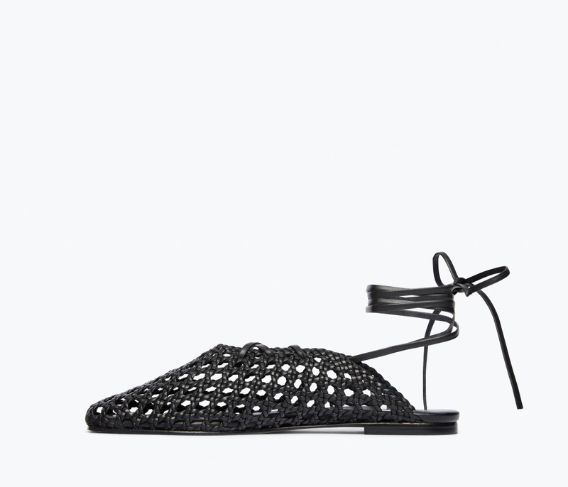 ETTA WOVEN ANKLE LACE-UP FLAT 5
