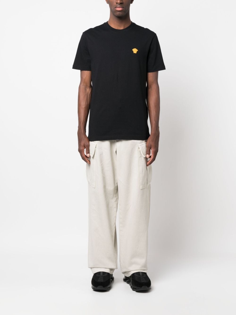 Medusa-embroidered cotton T-shirt - 2