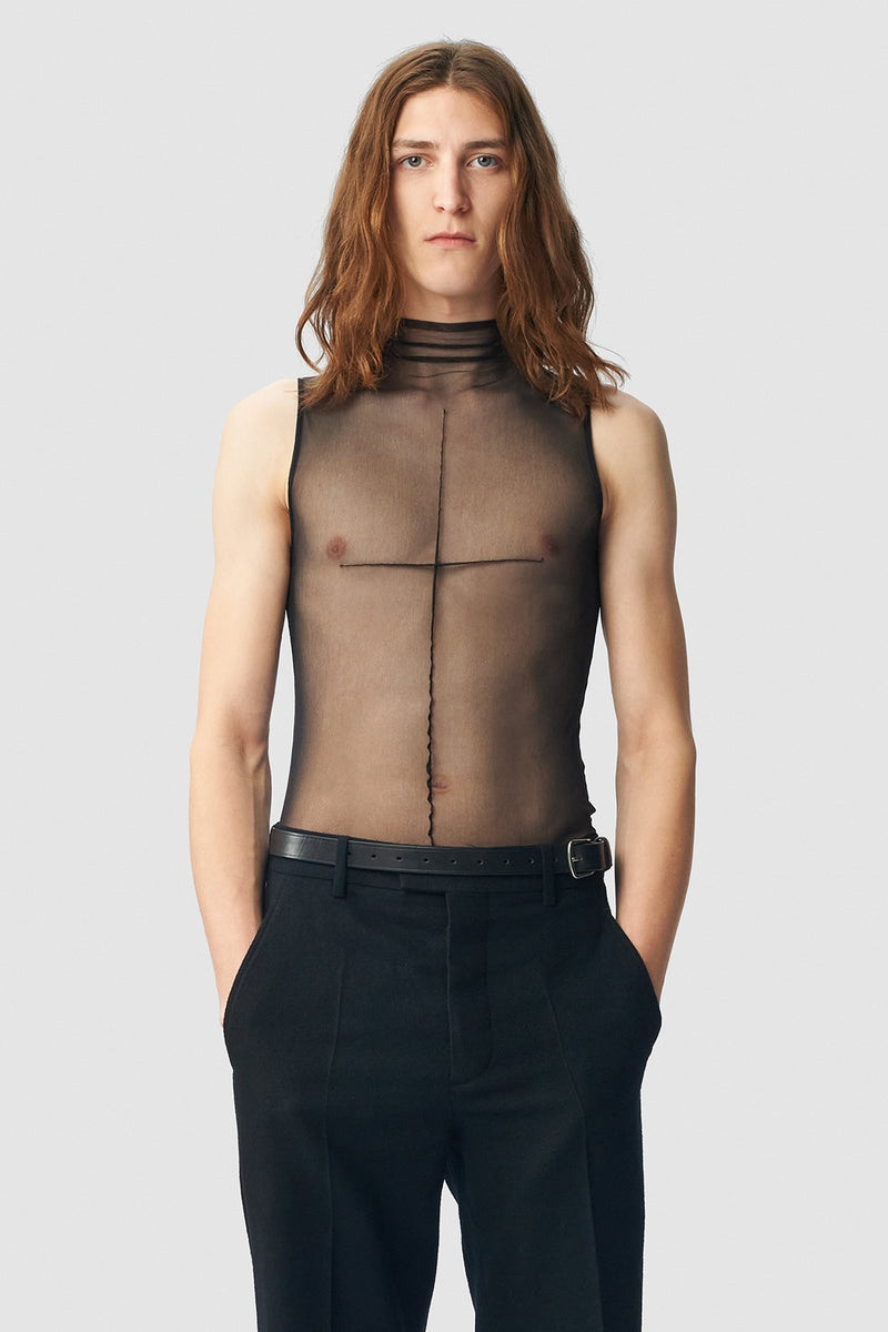 Edgardo High Neck Darted Tee 1