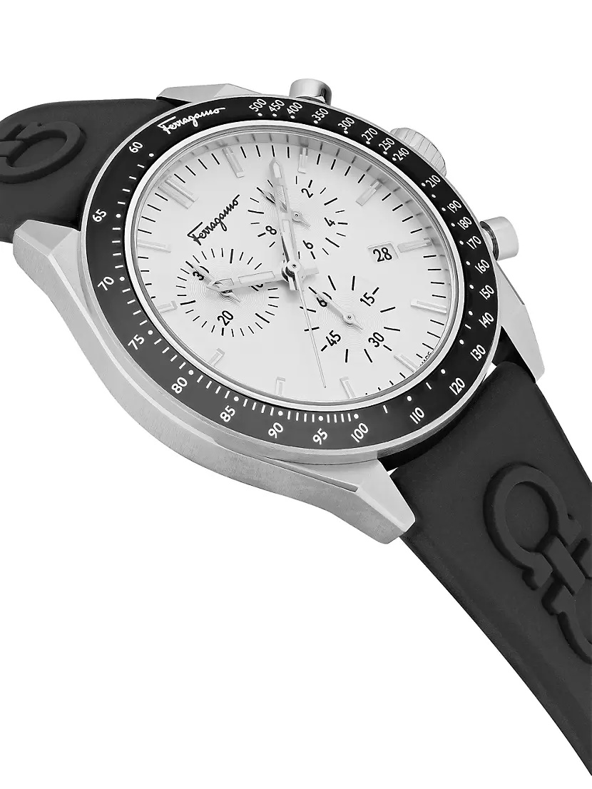 FERRAGAMO Urban Chrono Stainless Steel & Silicone Strap Watch/43MM - 4