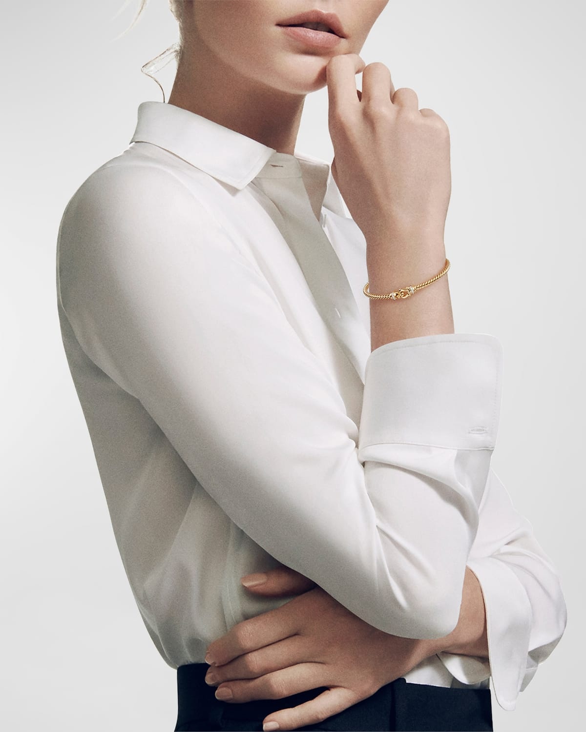 3.5mm Cable Buckle Bracelet in 18K Gold - 3