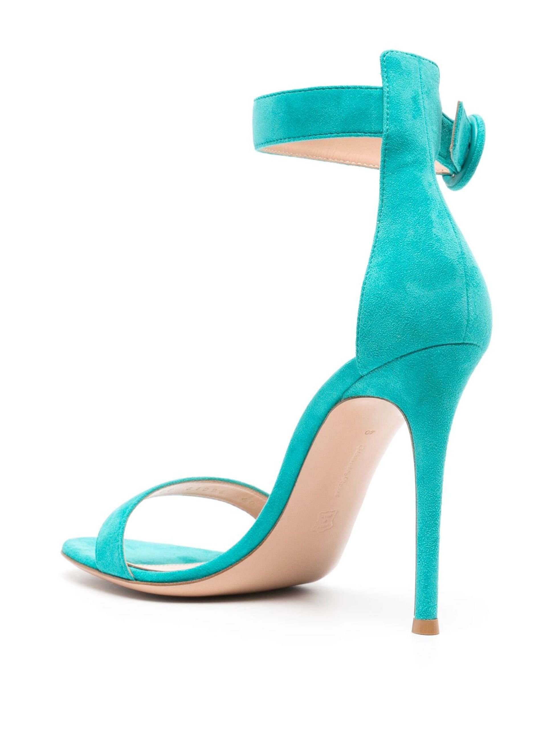 Turquoise Portofino 105mm Suede Sandals - 3