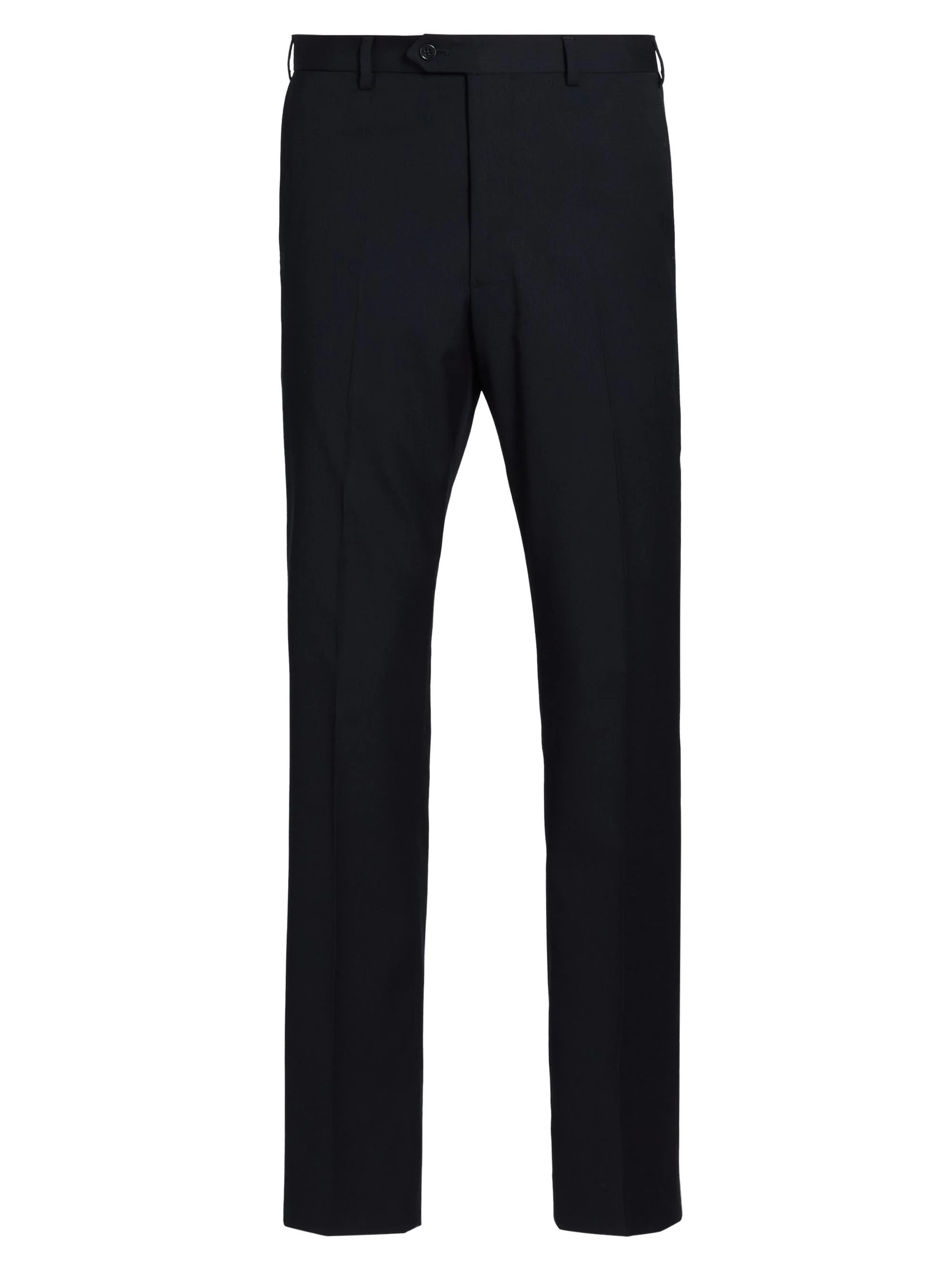 Men's Flat Front Wool Trousers - Navy - 1