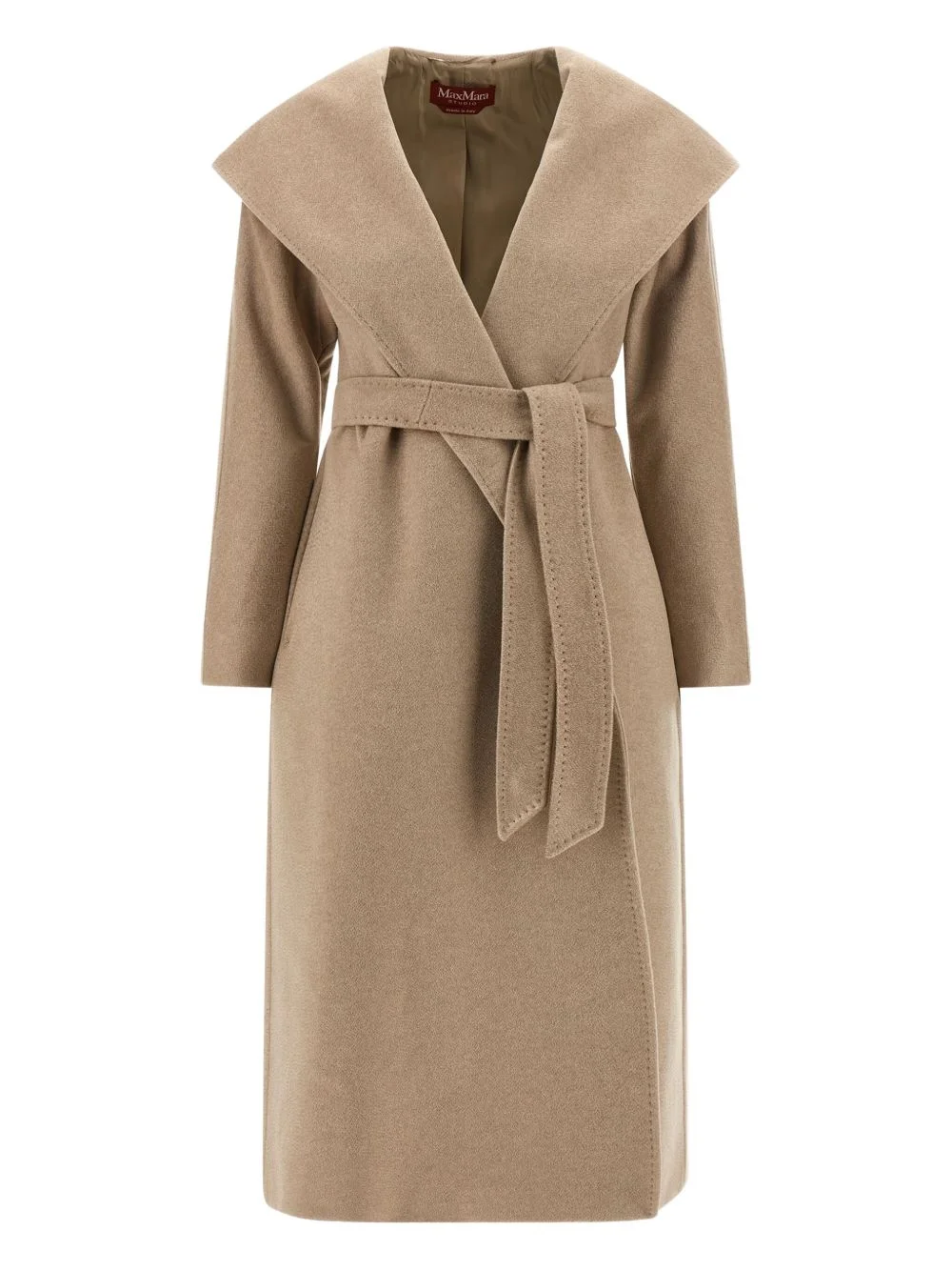 hooded knotted coat - 1