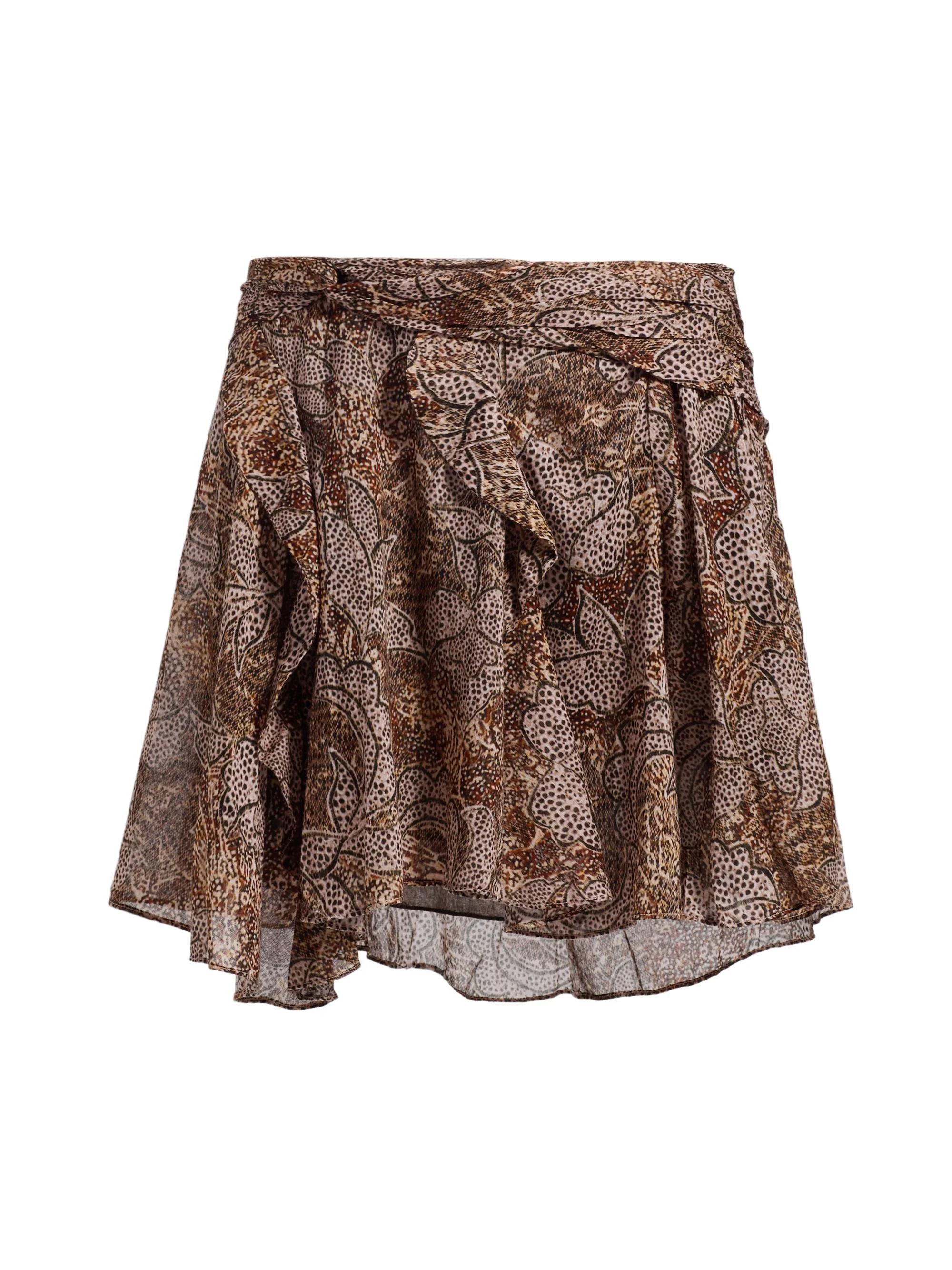 Women's Camia Animal-Print Cotton Miniskirt - Ochre - 1