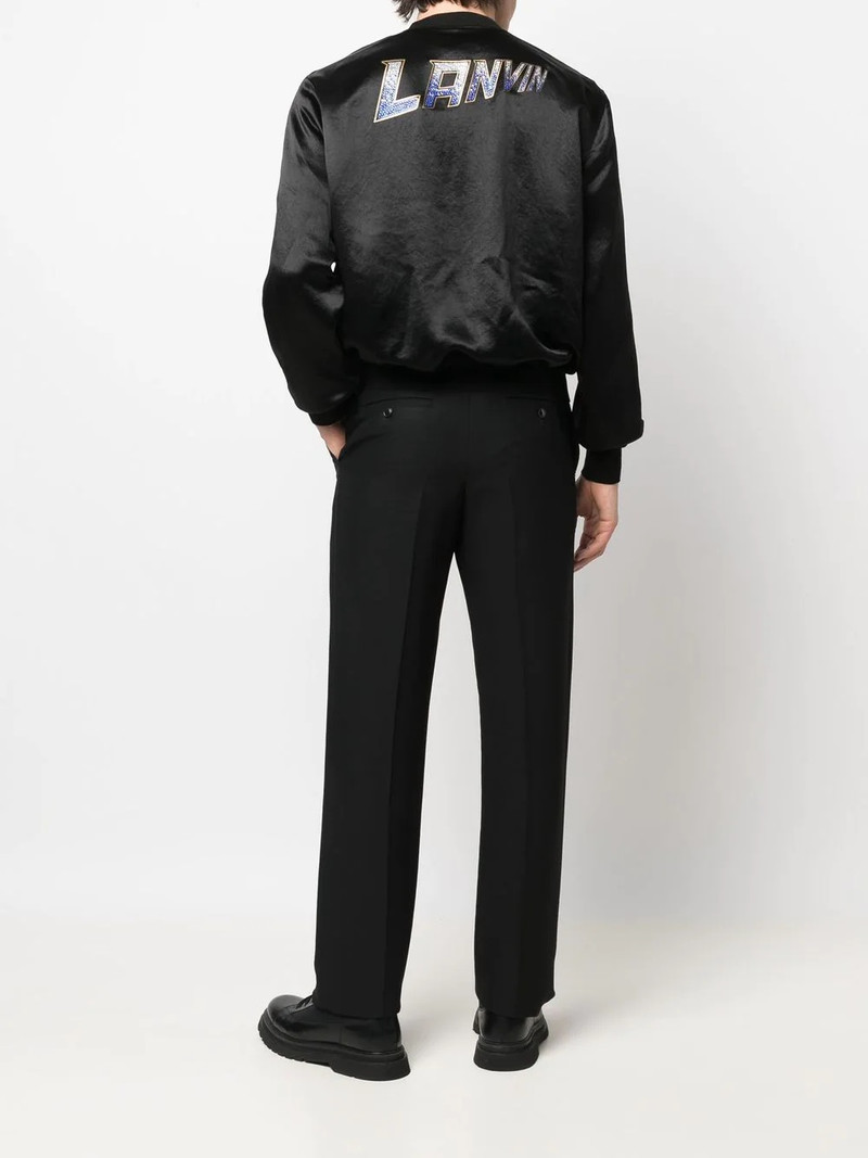 Lanvin rhinestone-embellished logo bomber jacket outlook