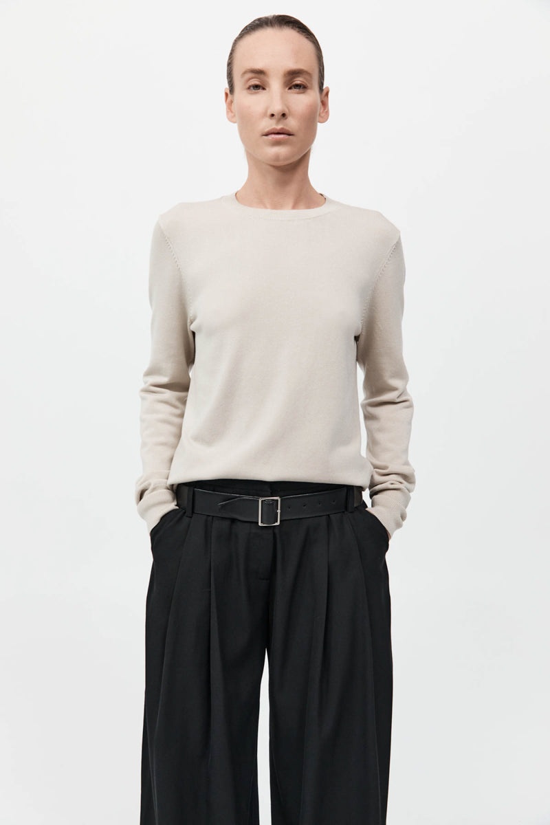 Classic Crew Neck Sweater - Creme - 2
