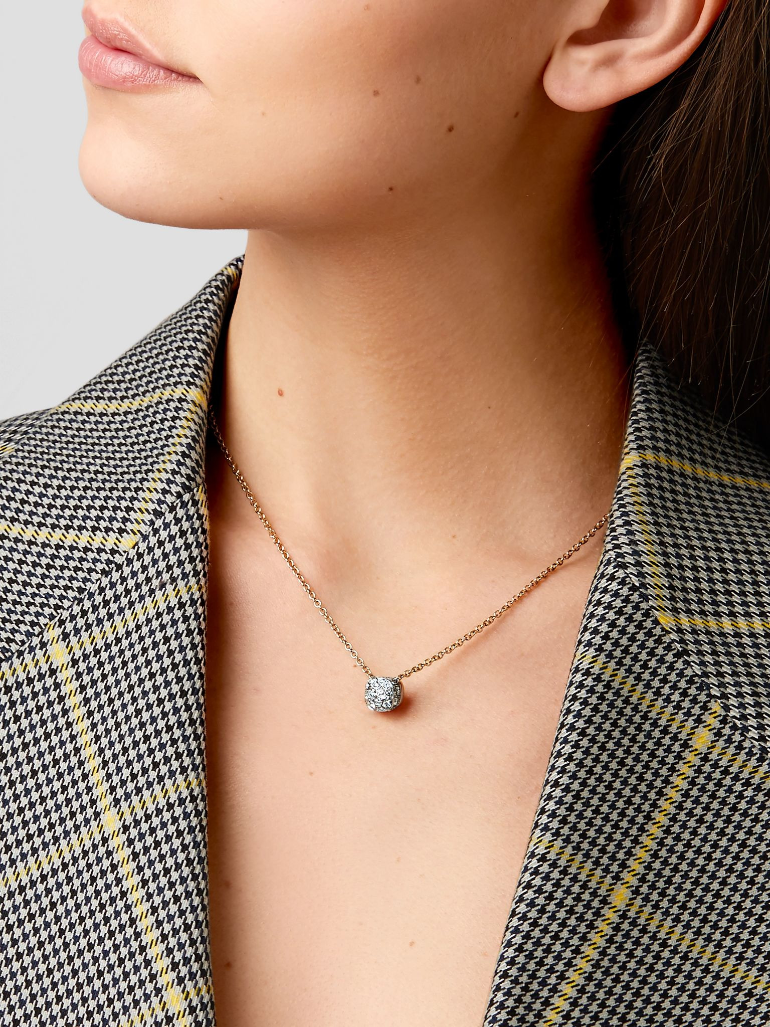 Nudo 18-karat rose and white gold diamond necklace Gold - 5