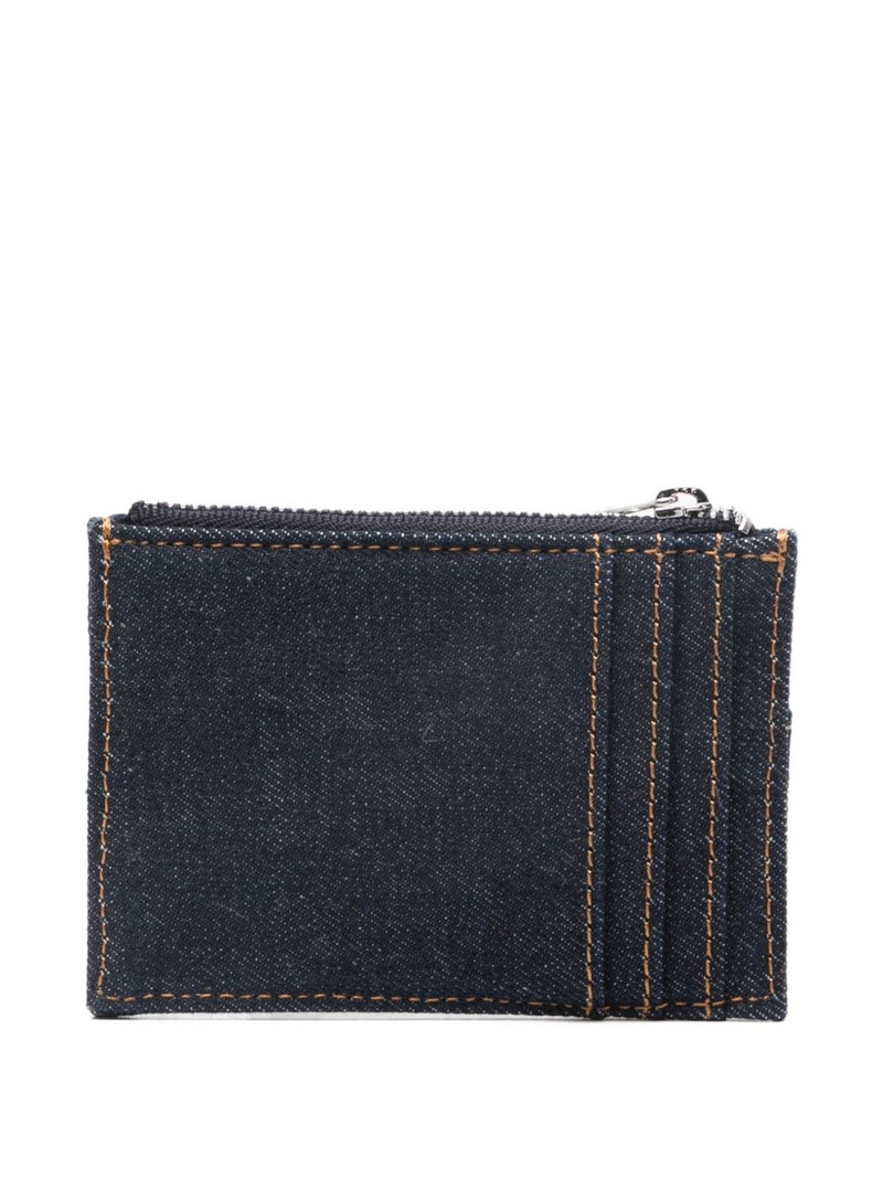 A.P.C. logo-print denim wallet outlook