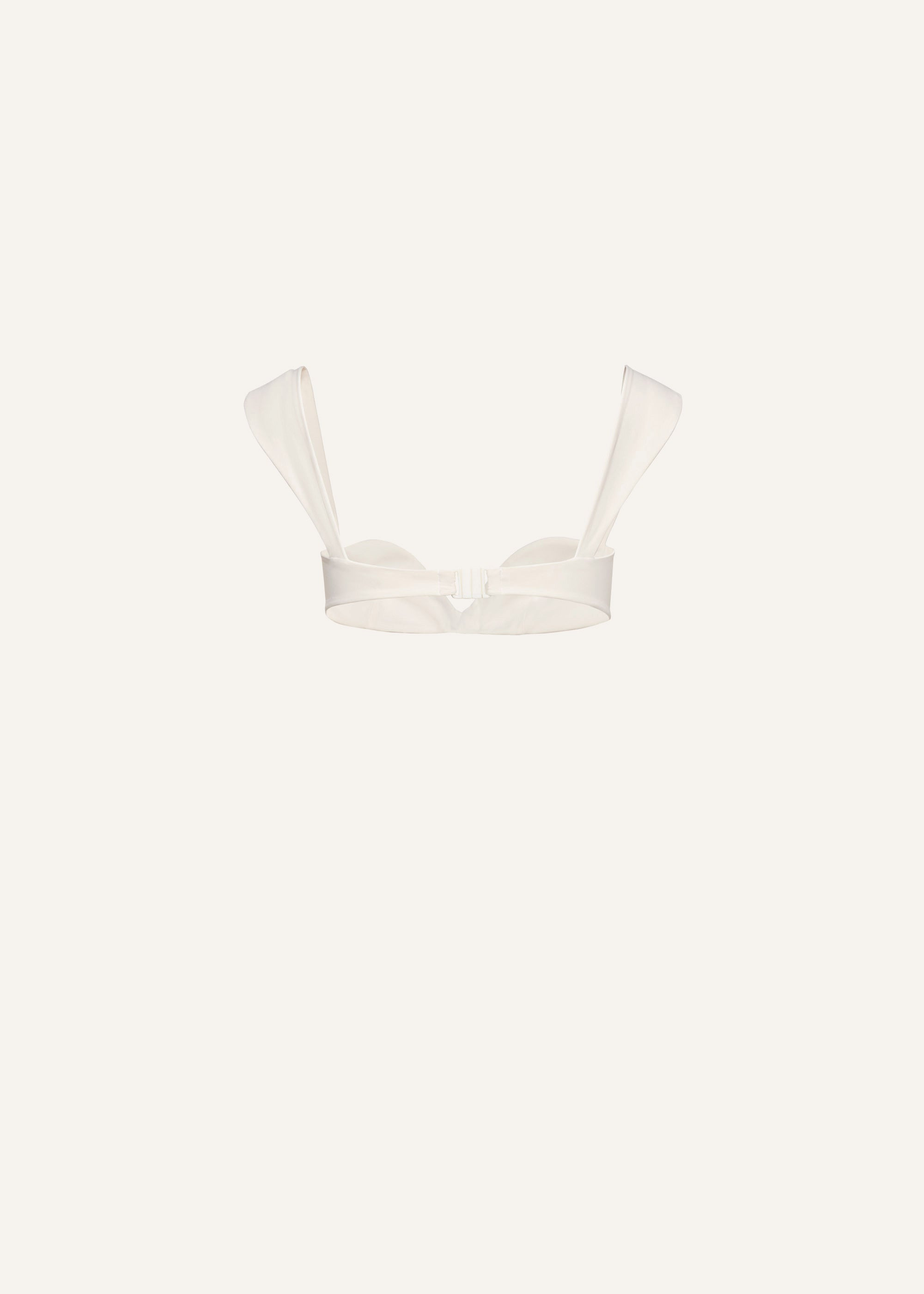 Retro bustier swim top in cream - 2