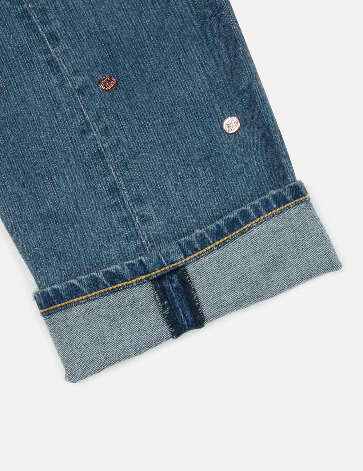 Allover Rivets and Seagull Applique 3D Regular Fit Jeans - 10