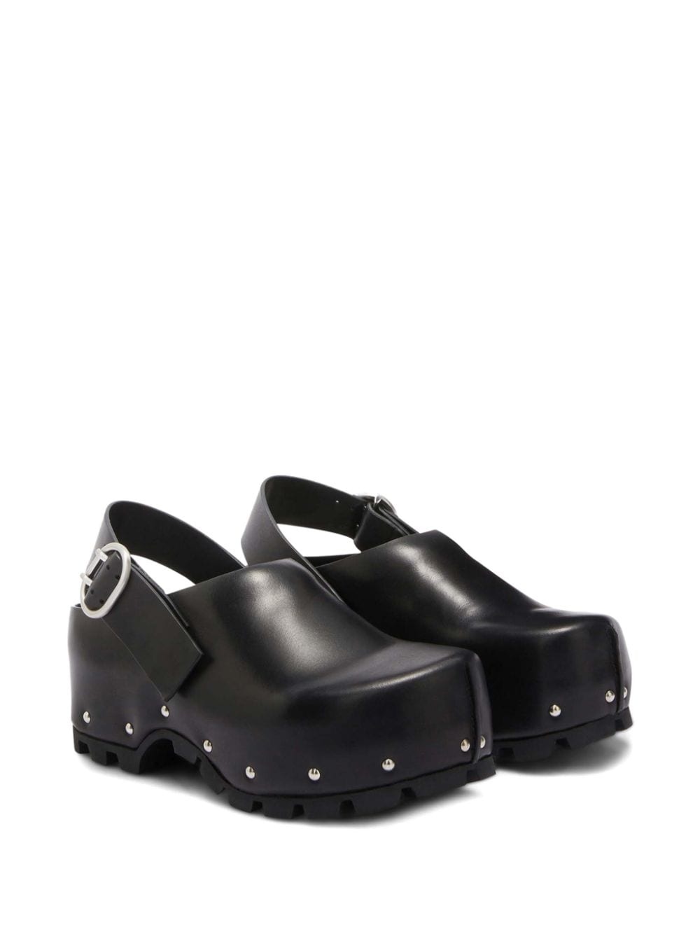 stud-embellished leather clogs - 2