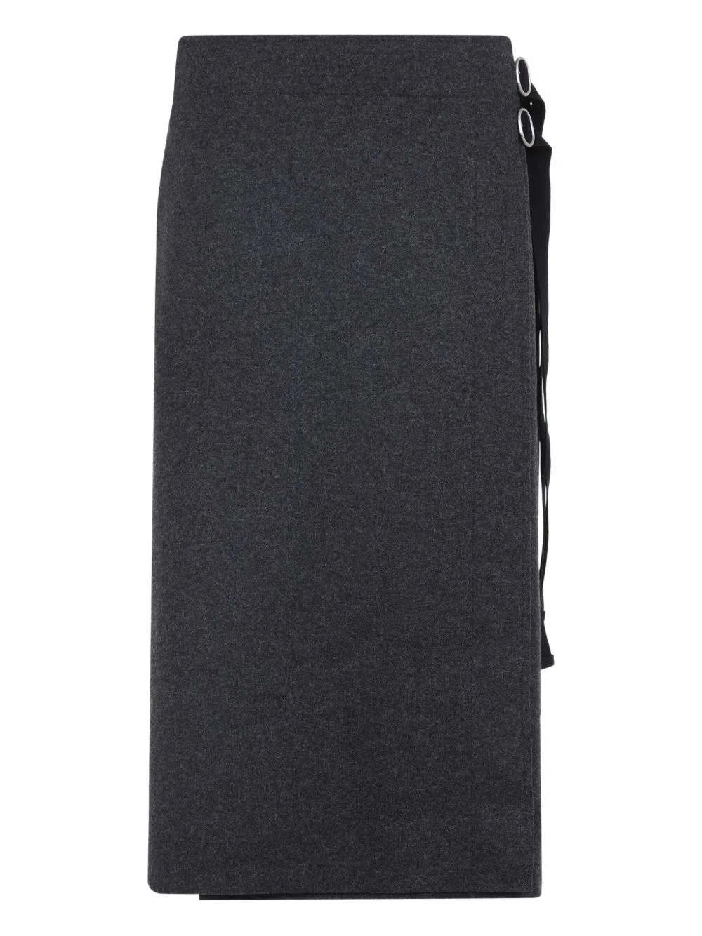 wrap-tie wool midi skirt - 1