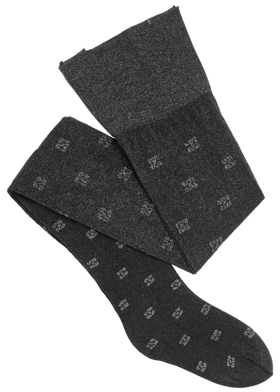 Ganni Butterfly Logo Glittered Tights - 1