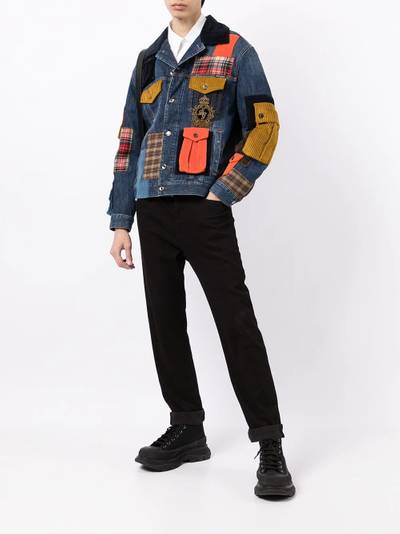 Dolce & Gabbana patchwork contrast-collar denim jacket outlook