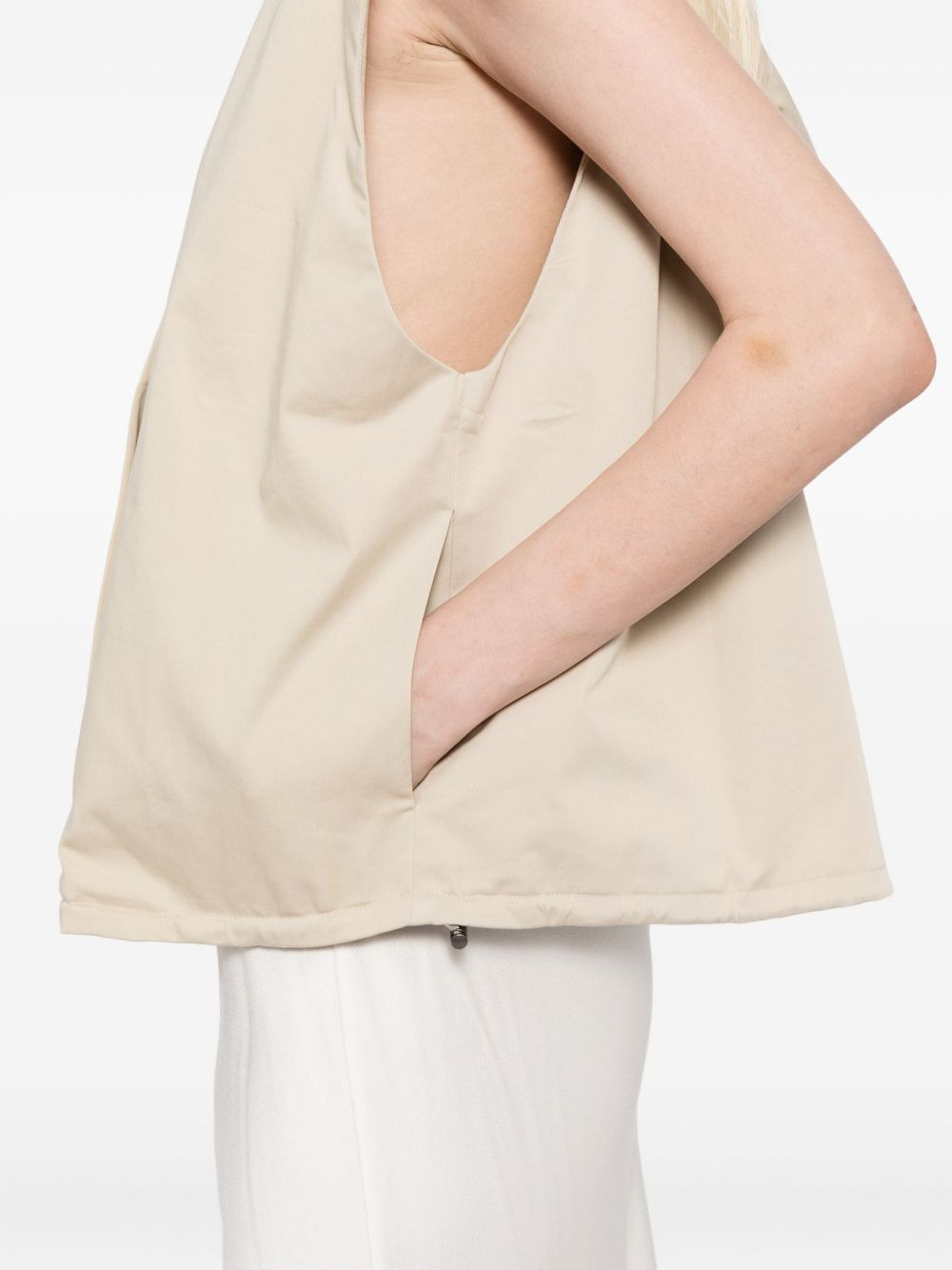 hooded sleeveless jacket - 5
