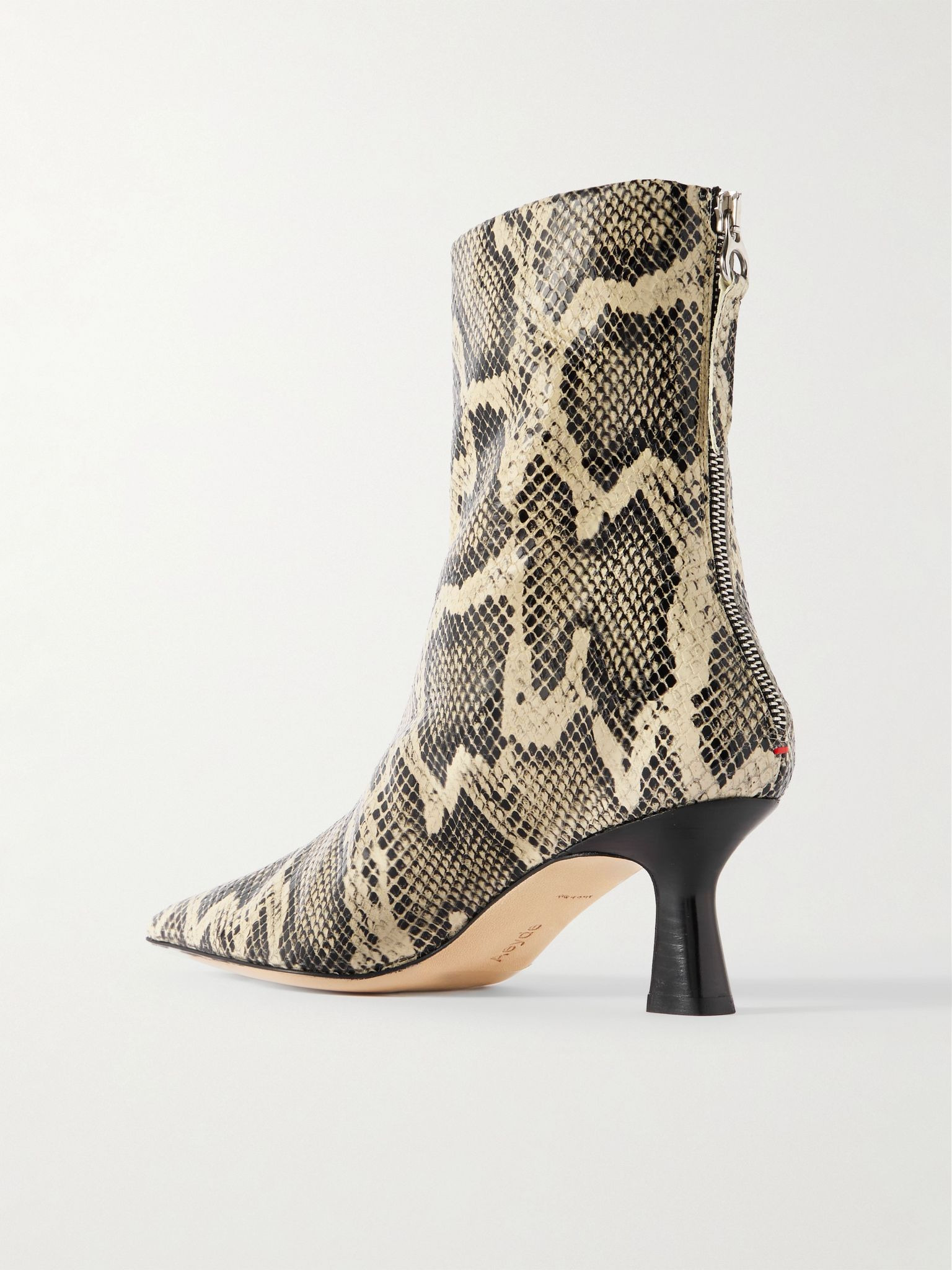Elina snake-effect leather ankle boots Snake print - 3