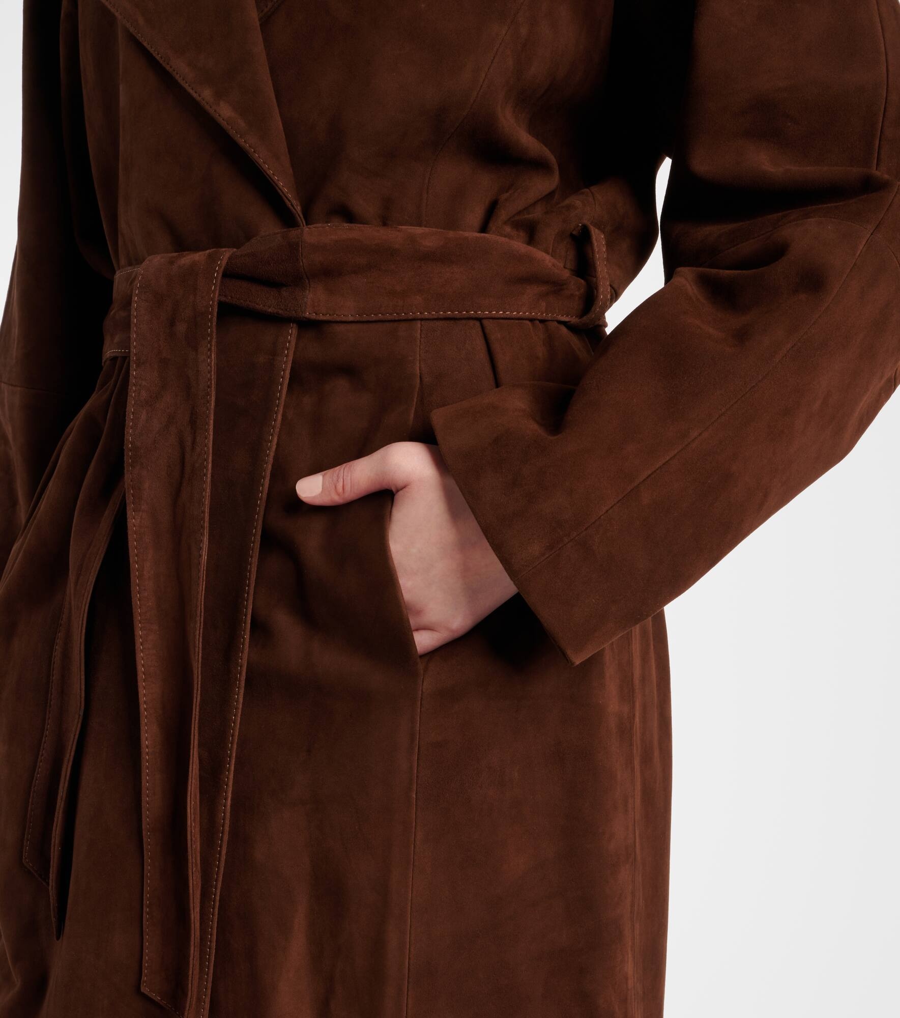 Althea suede wrap coat - 5